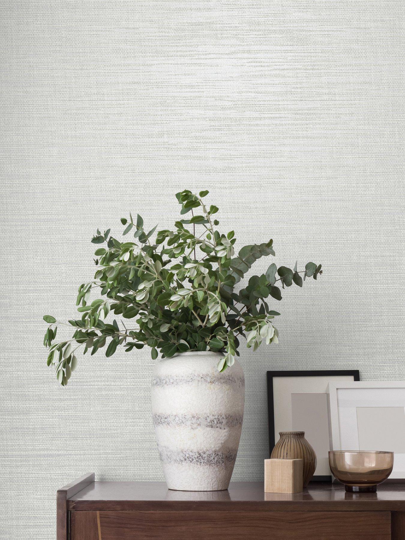 front image of the-very-collection-metallic-weave-plain-silver-wallpaper