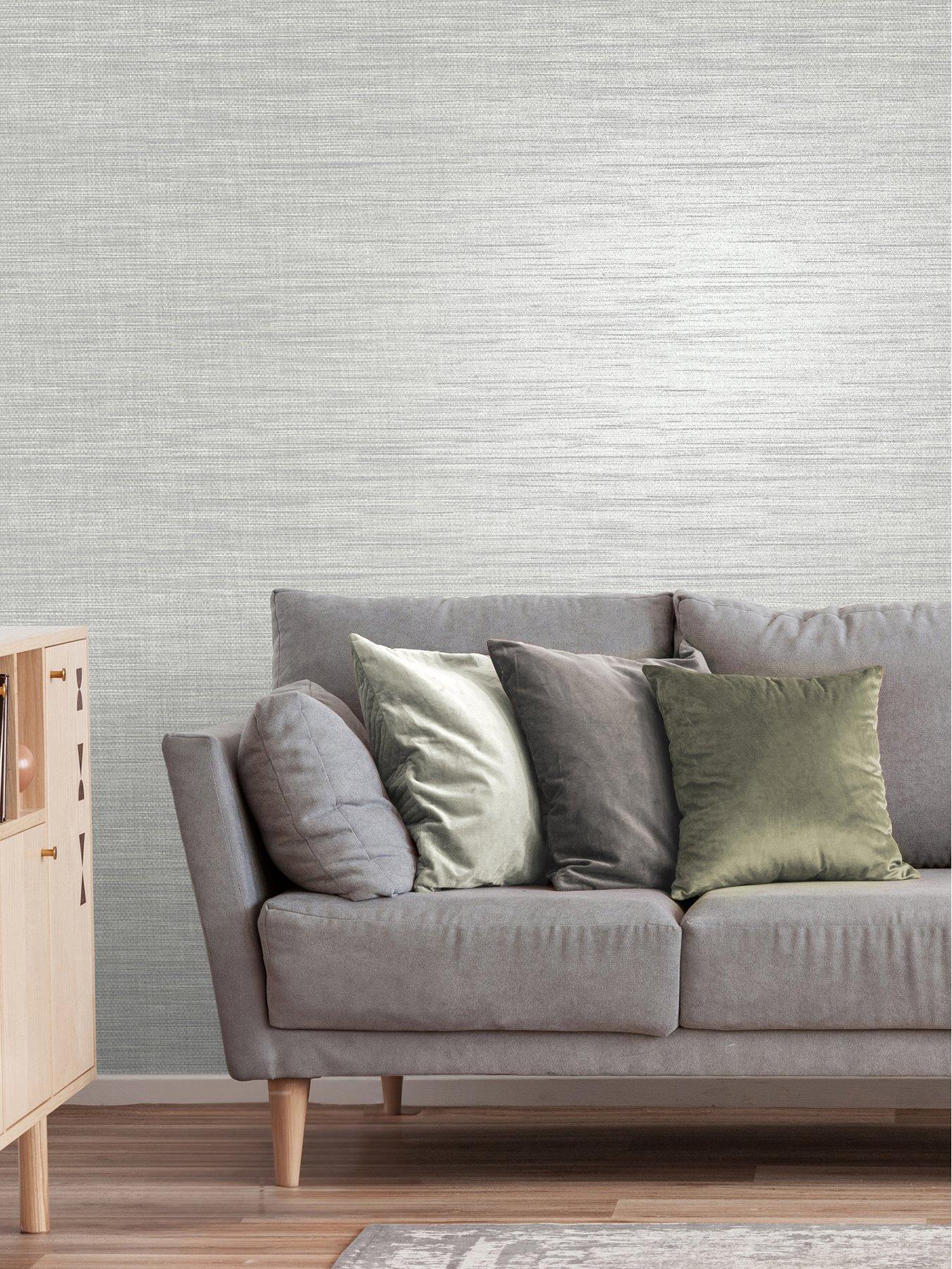  image of the-very-collection-metallic-weave-plain-silver-wallpaper