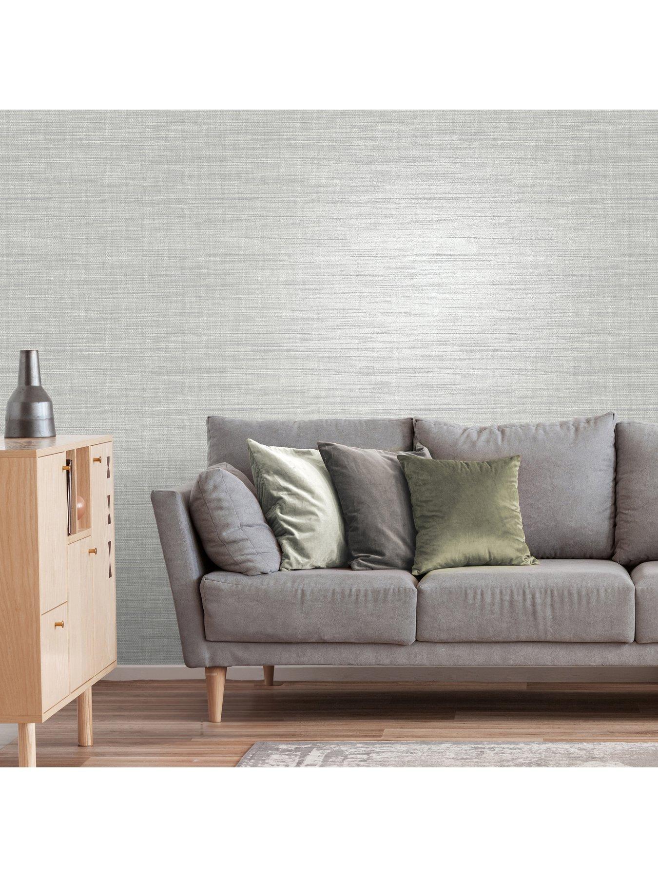  image of the-very-collection-metallic-weave-plain-silver-wallpaper
