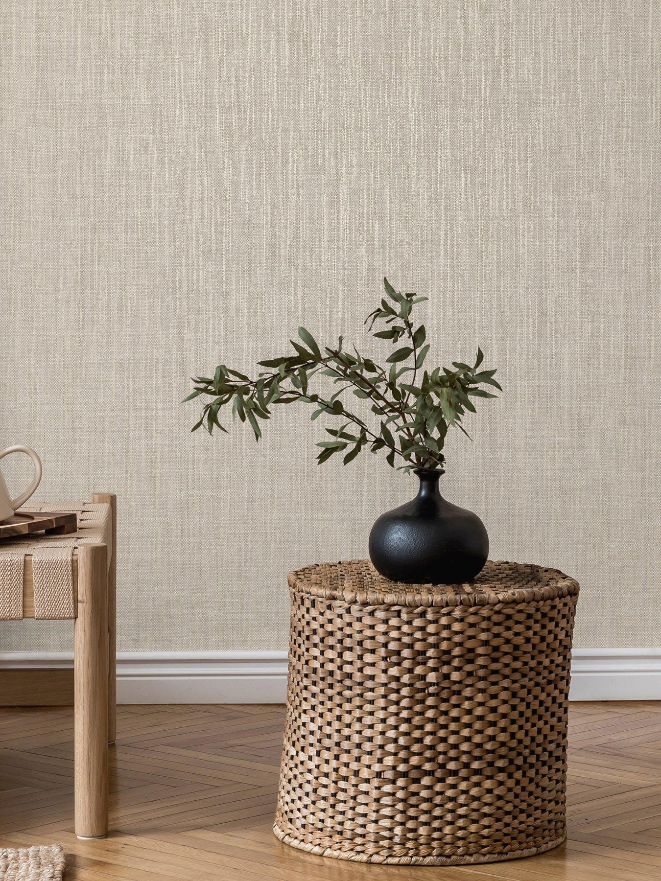  image of the-very-collection-linen-plain-natural-wallpaper
