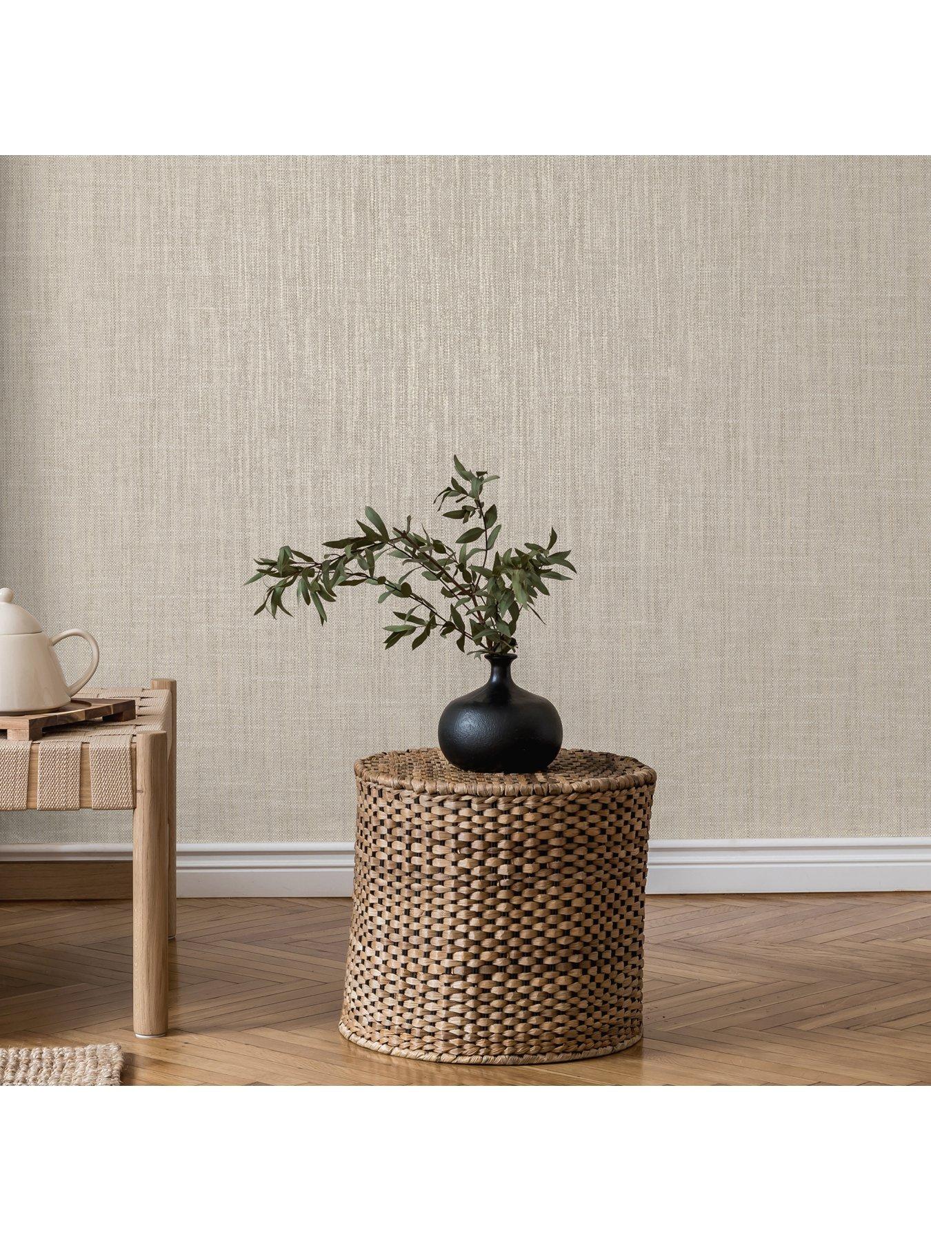  image of the-very-collection-linen-plain-natural-wallpaper
