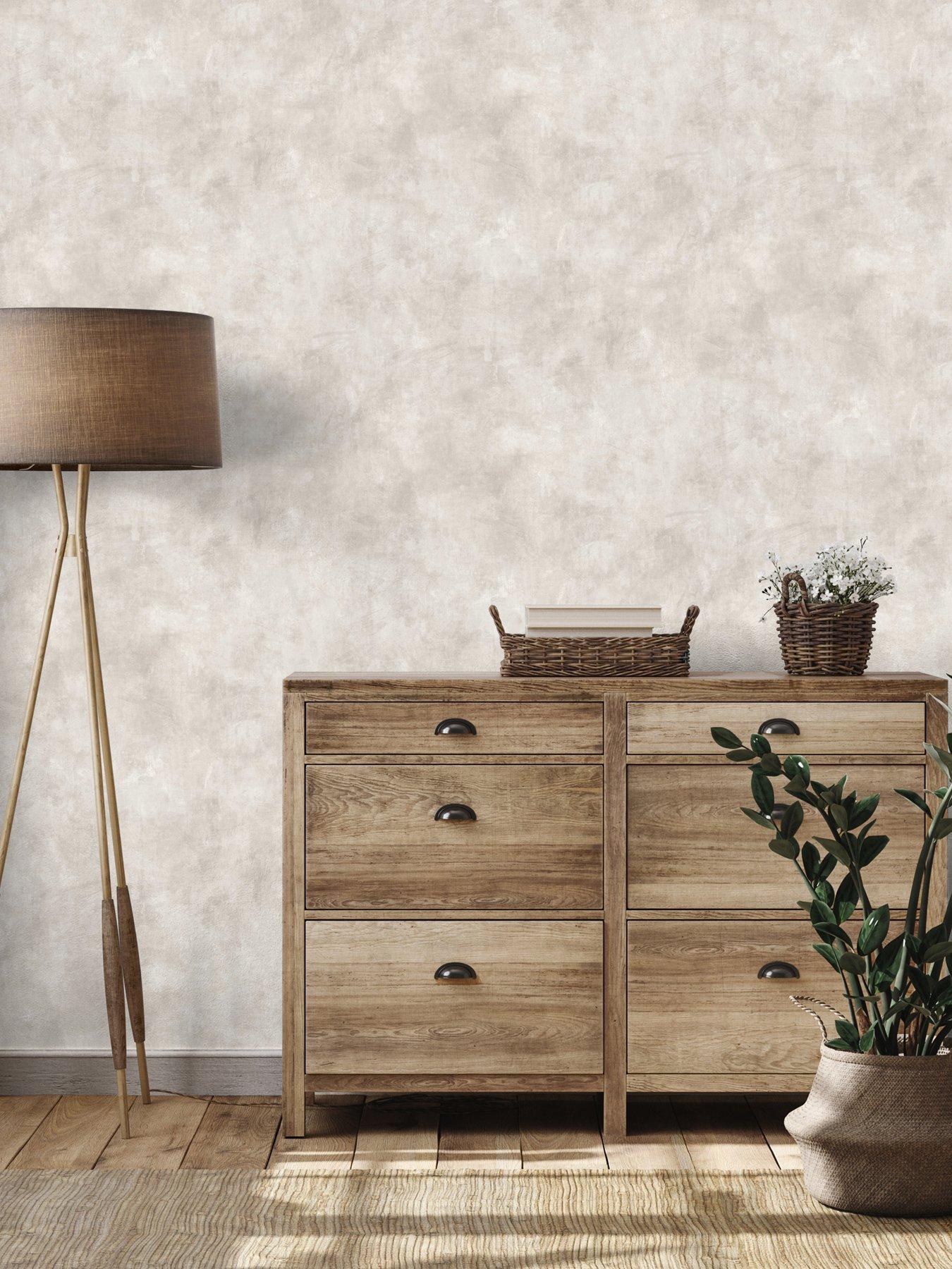Image 1 of 7 of The Very Collection Limewash Plaster Natural Wallpaper