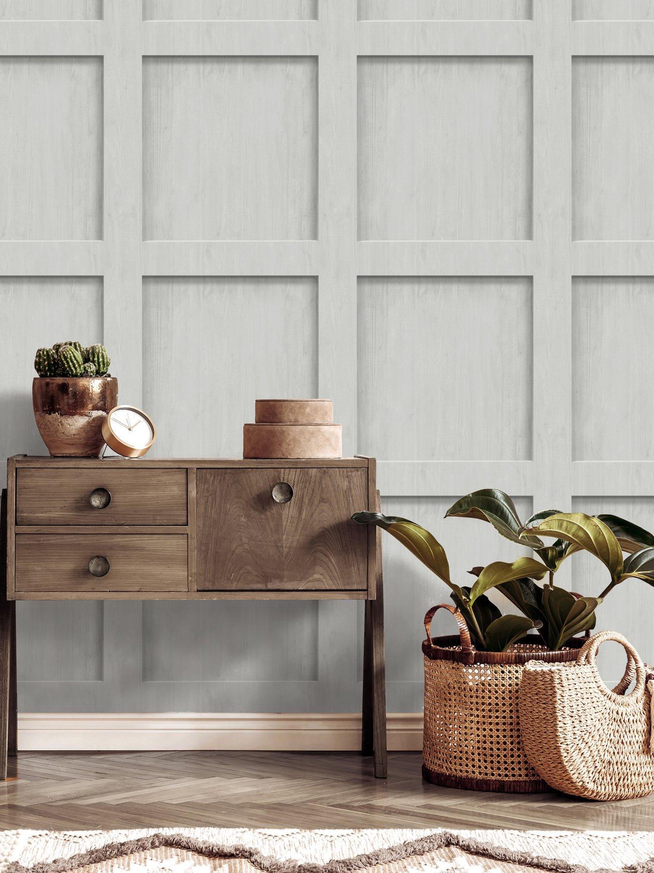  image of the-very-collection-square-panel-grey-wallpaper