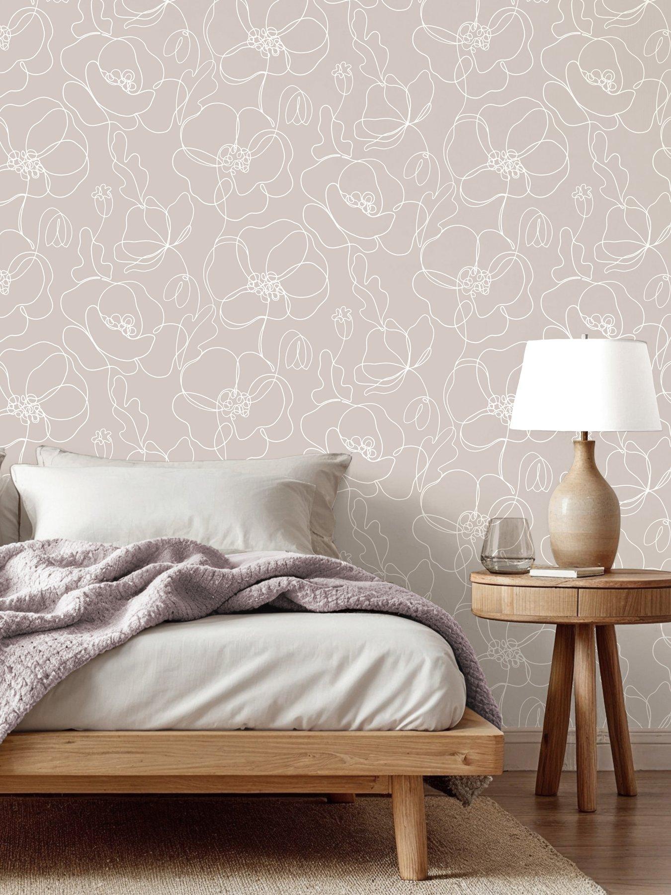 front image of the-very-collection-linear-floral-blush-wallaper