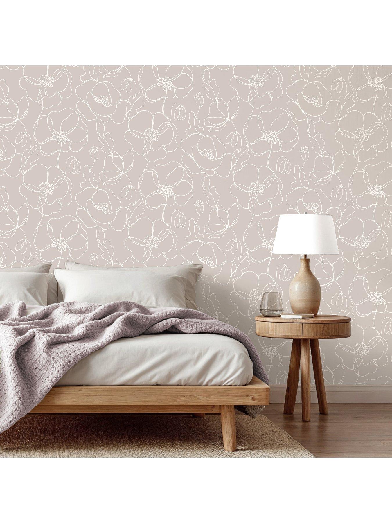  image of the-very-collection-linear-floral-blush-wallaper