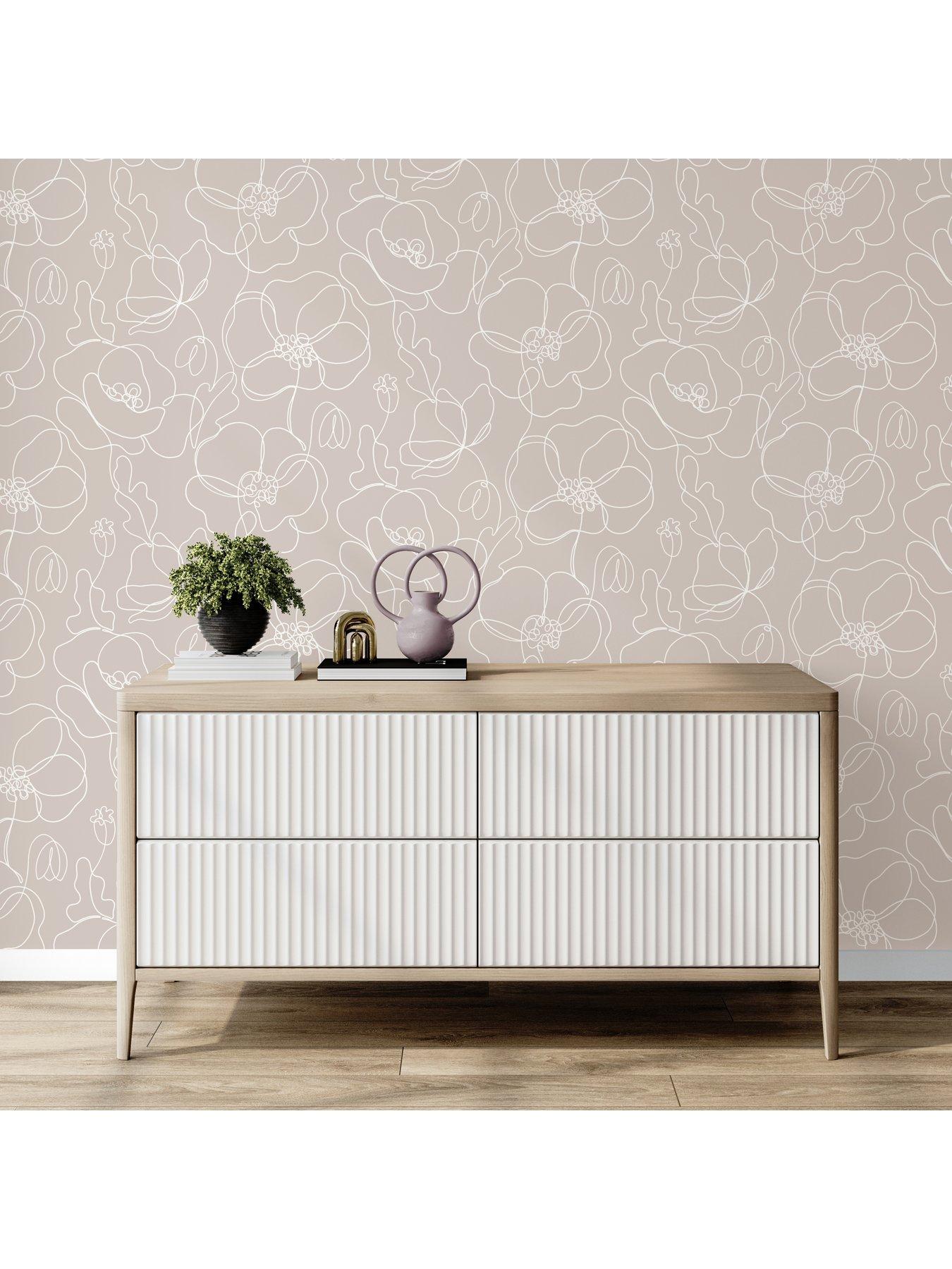  image of the-very-collection-linear-floral-blush-wallaper