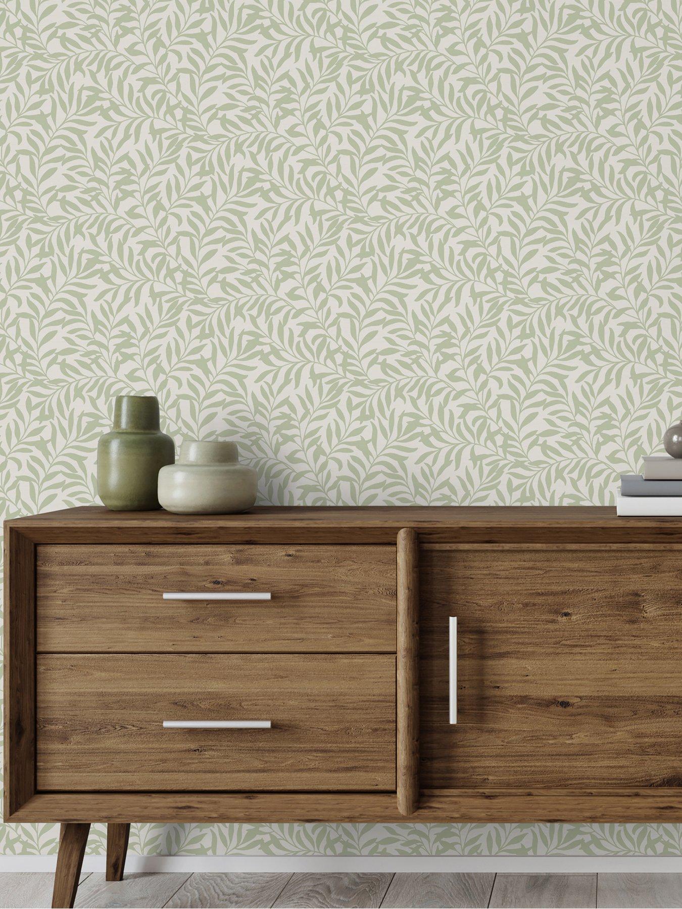 Image 2 of 7 of The Very Collection Trailing Leaf Sage Wallpaper