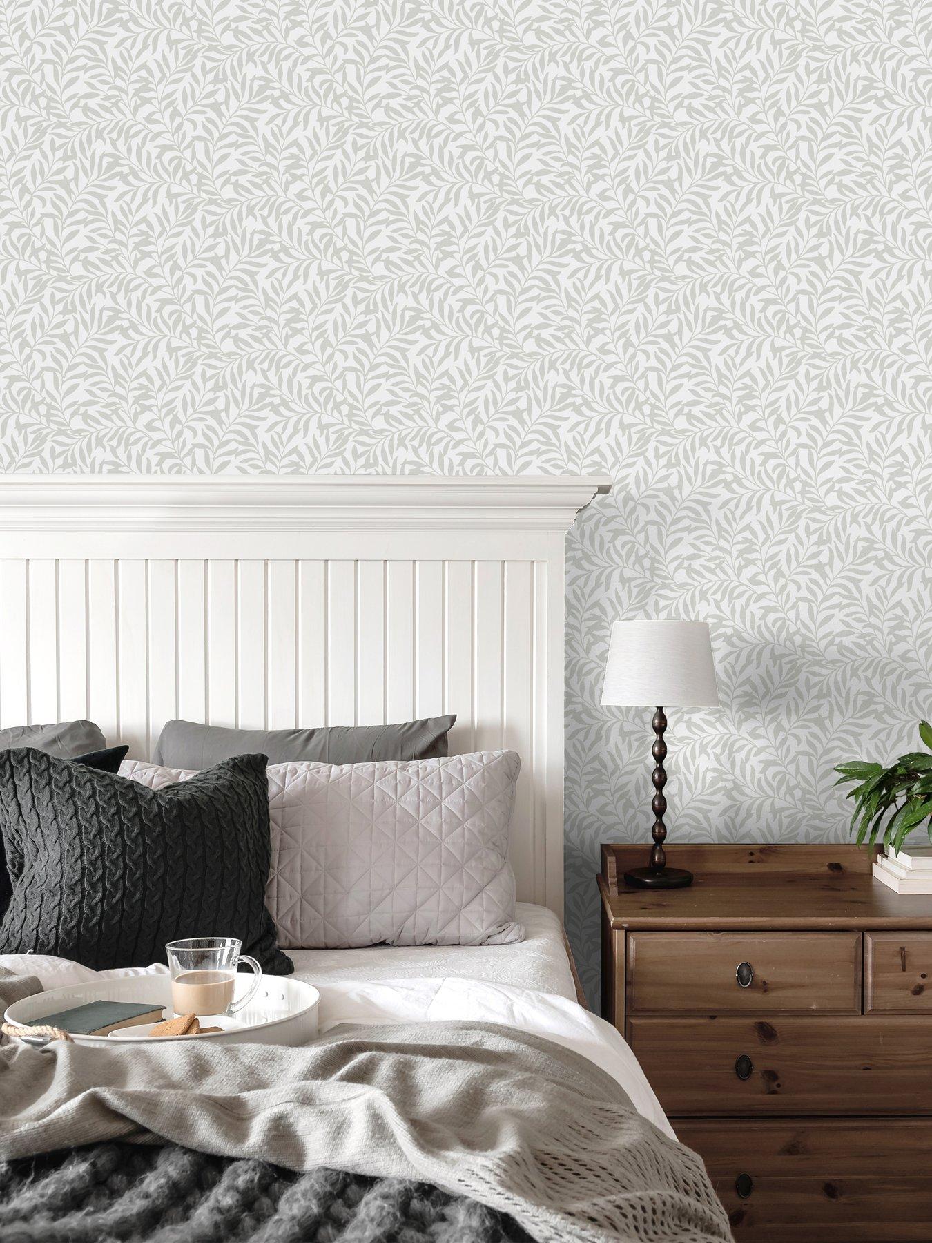 Image 2 of 7 of The Very Collection Trailing Leaf Grey Wallpaper