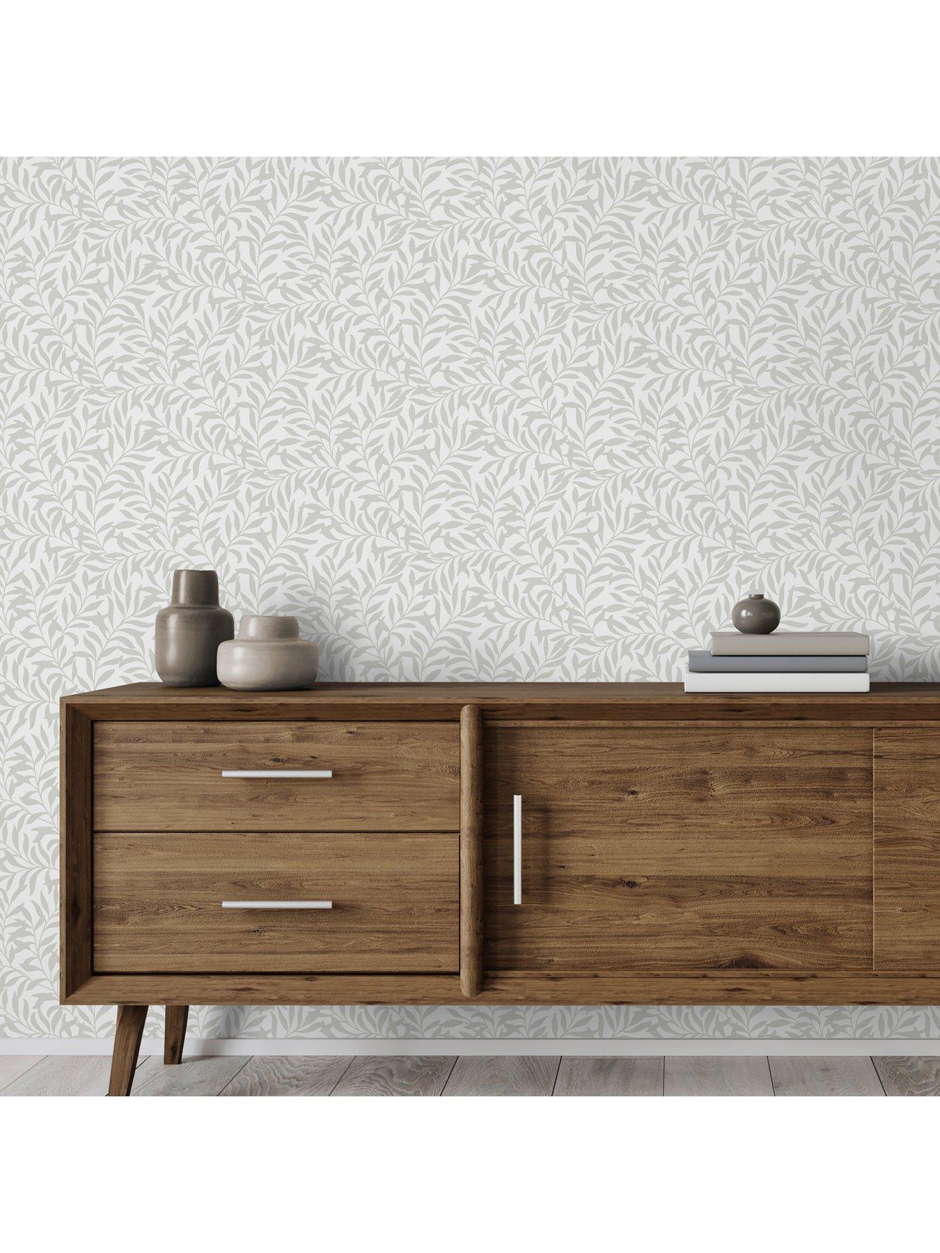 Image 6 of 7 of The Very Collection Trailing Leaf Grey Wallpaper