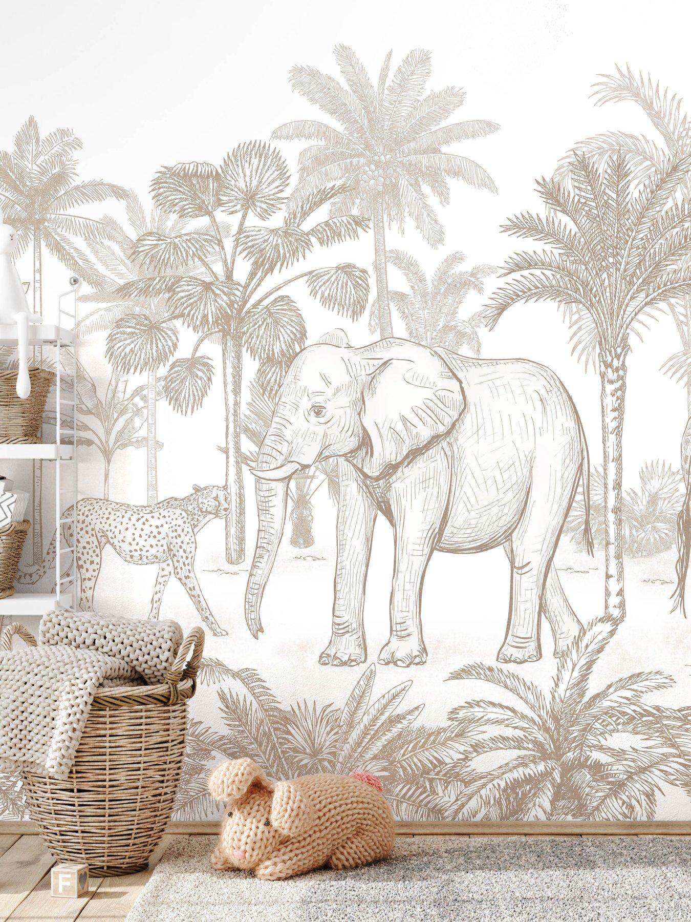  image of the-very-collection-safari-mural-natural