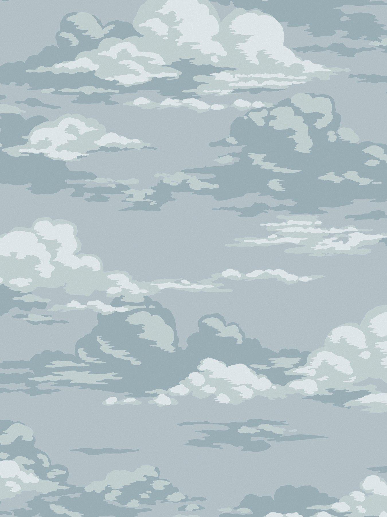 Image 3 of 8 of The Very Collection Vintage Clouds Blue Wallpaper