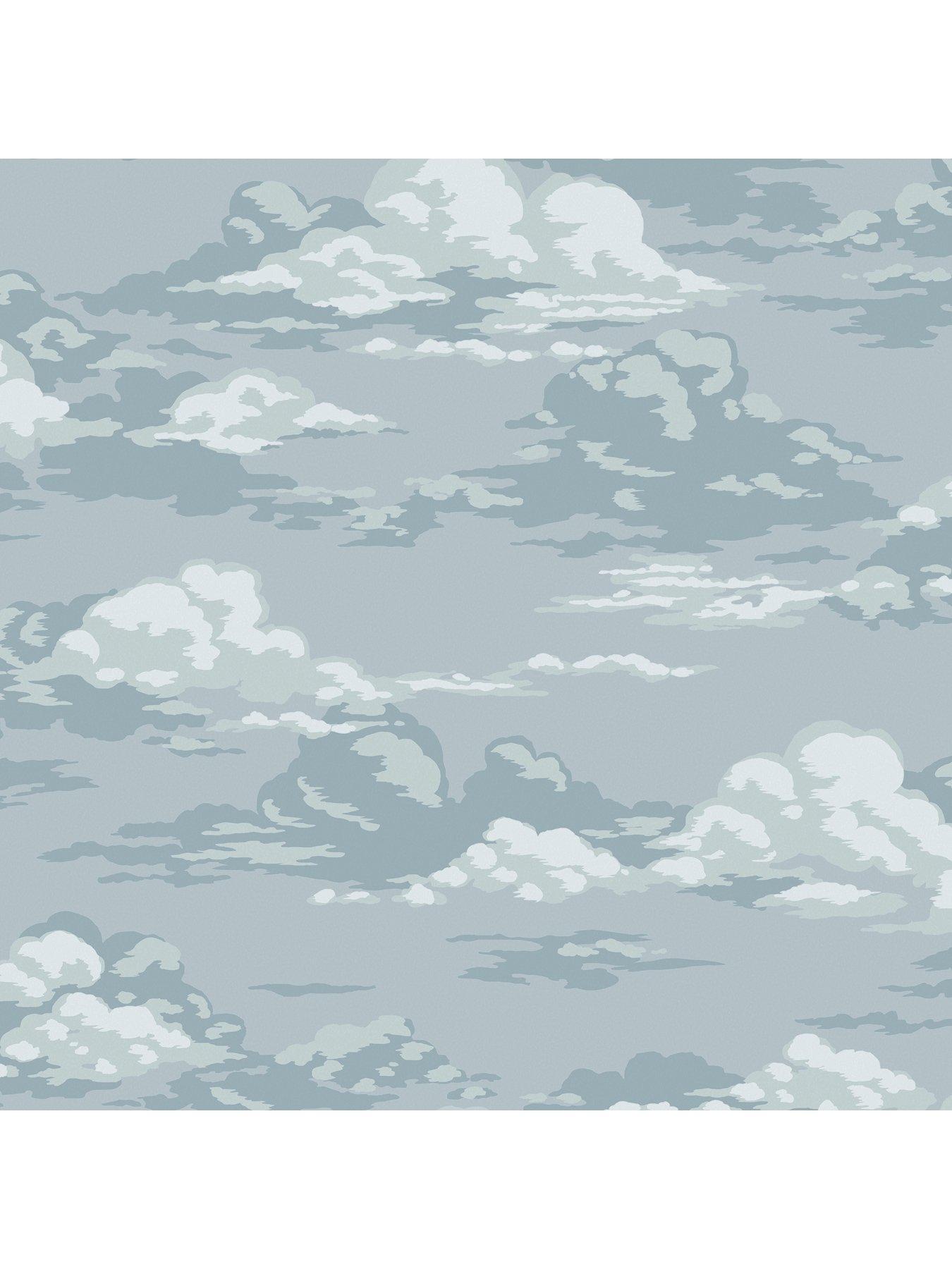 Image 6 of 8 of The Very Collection Vintage Clouds Blue Wallpaper