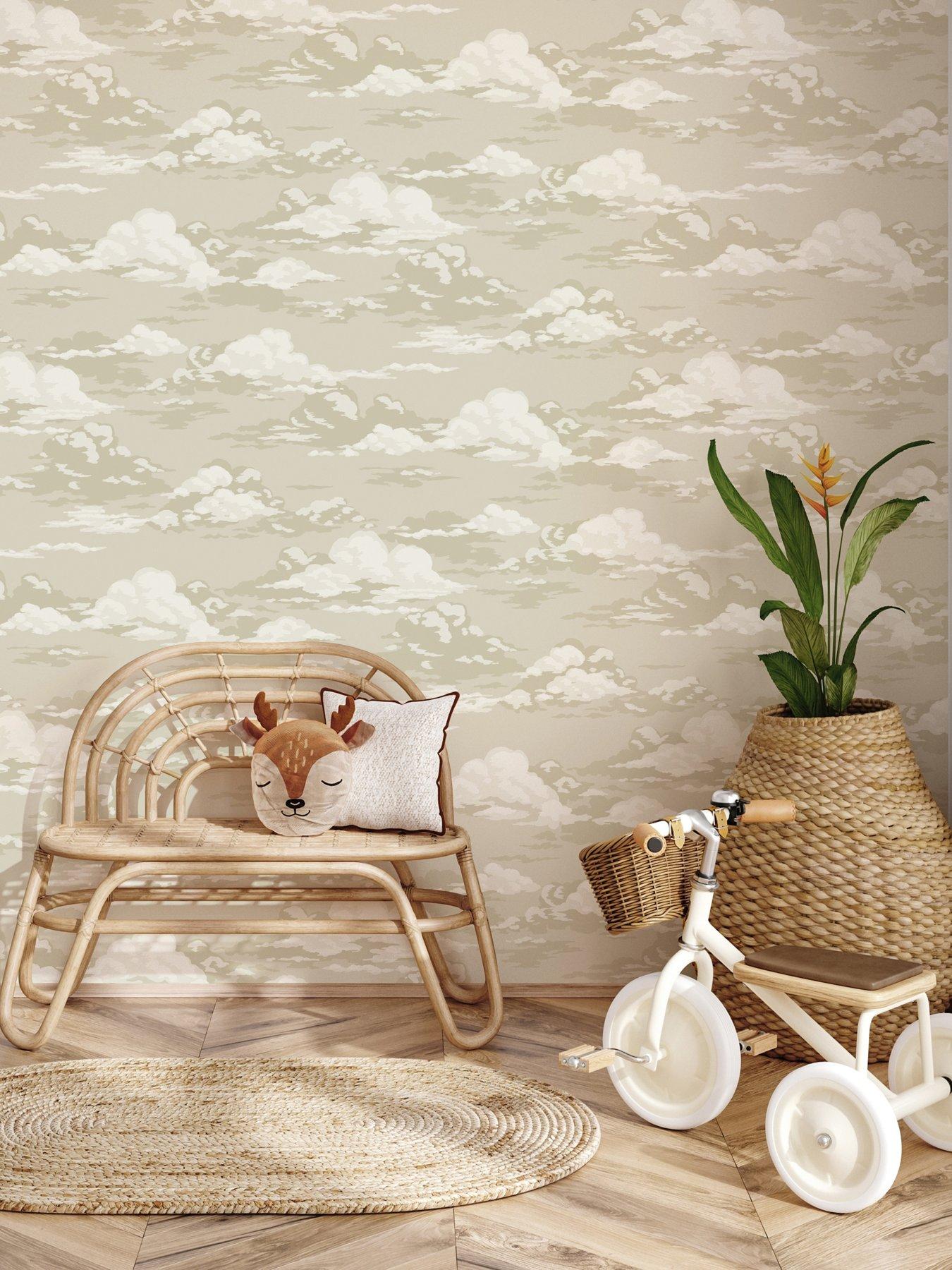 The Very Collection Vintage Clouds Natural Wallpaper