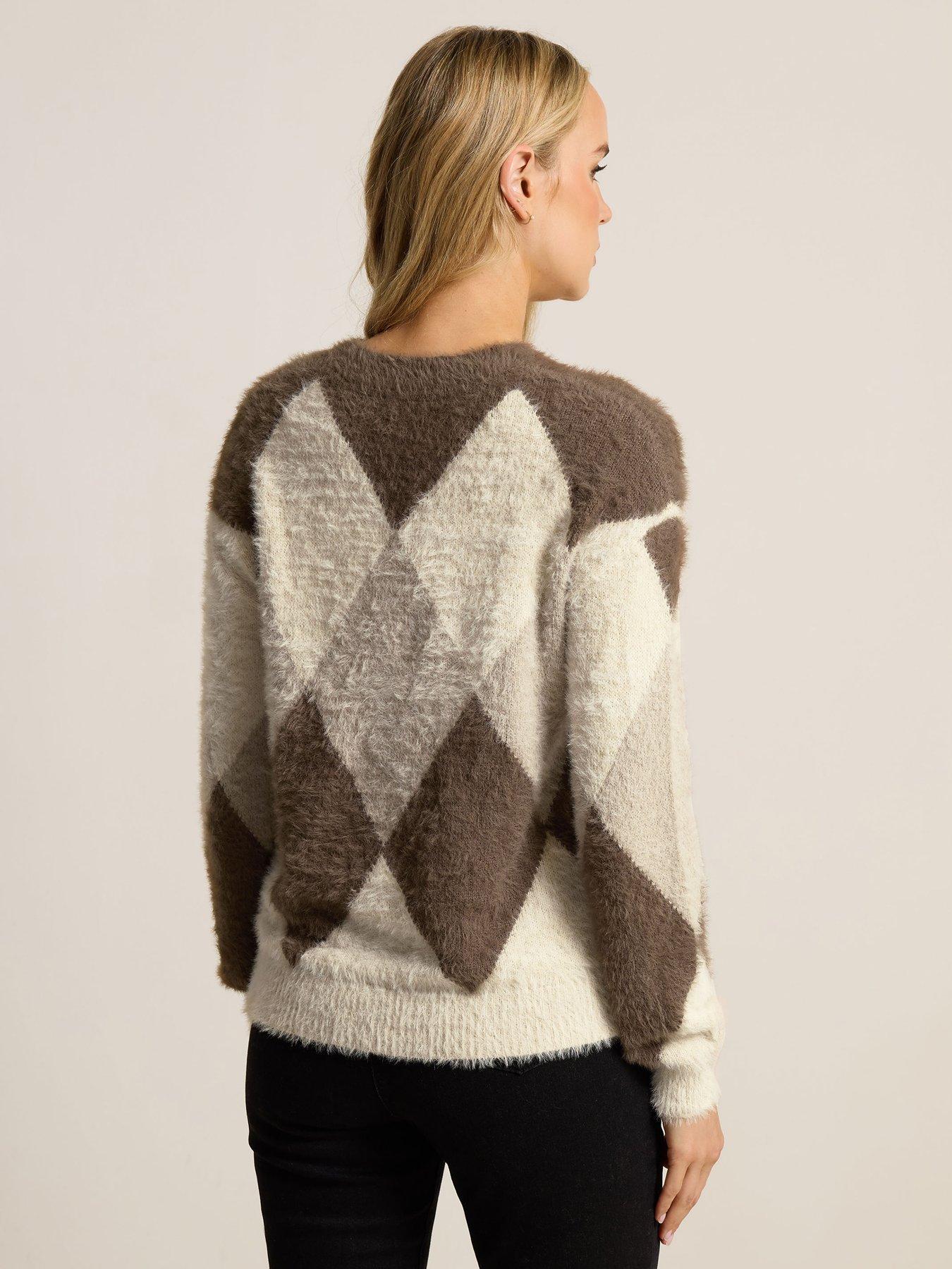  image of long-tall-sally-argyle-jumper-brown