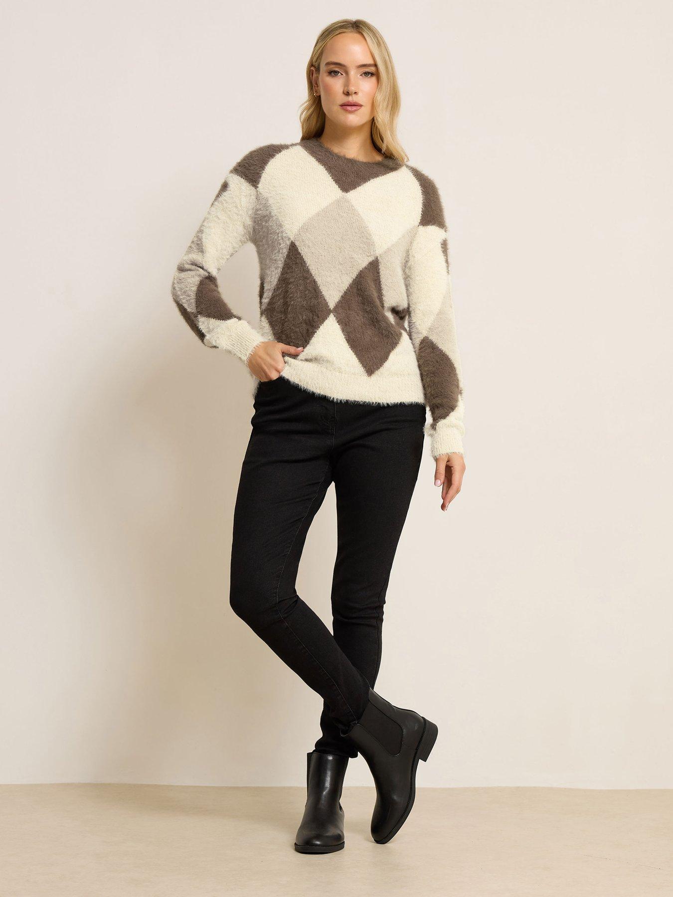  image of long-tall-sally-argyle-jumper-brown