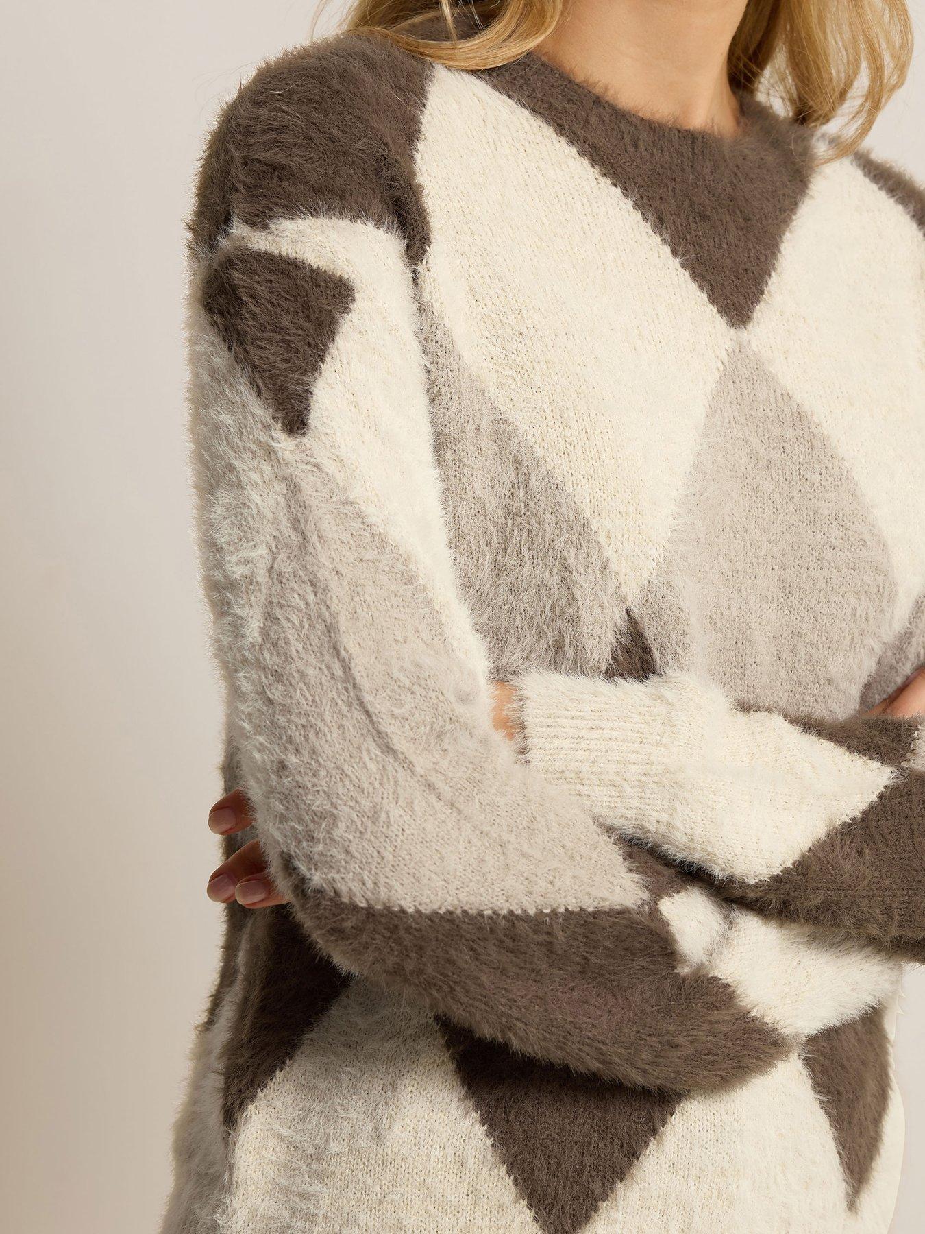  image of long-tall-sally-argyle-jumper-brown