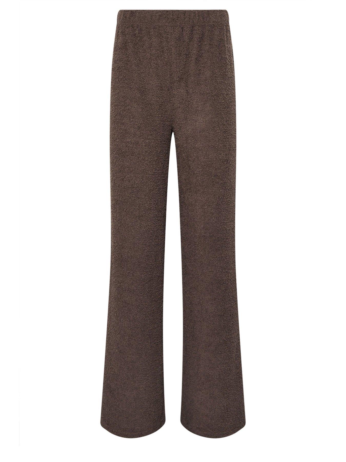 Image 6 of 6 of Long Tall Sally Tall Chenille Wide Leg Lounge Trouser - Brown
