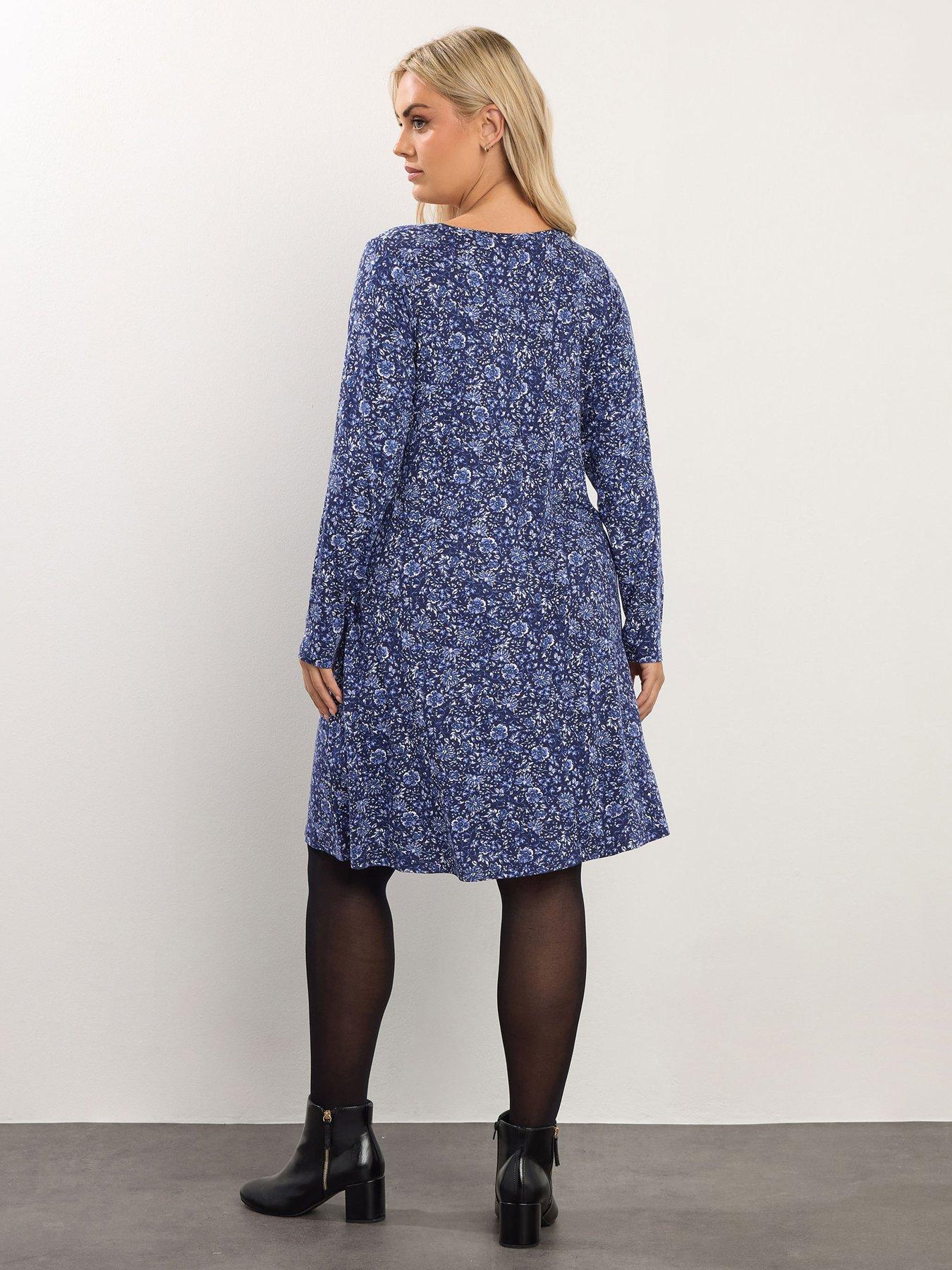  image of yours-curve-pleat-front-dress-blue