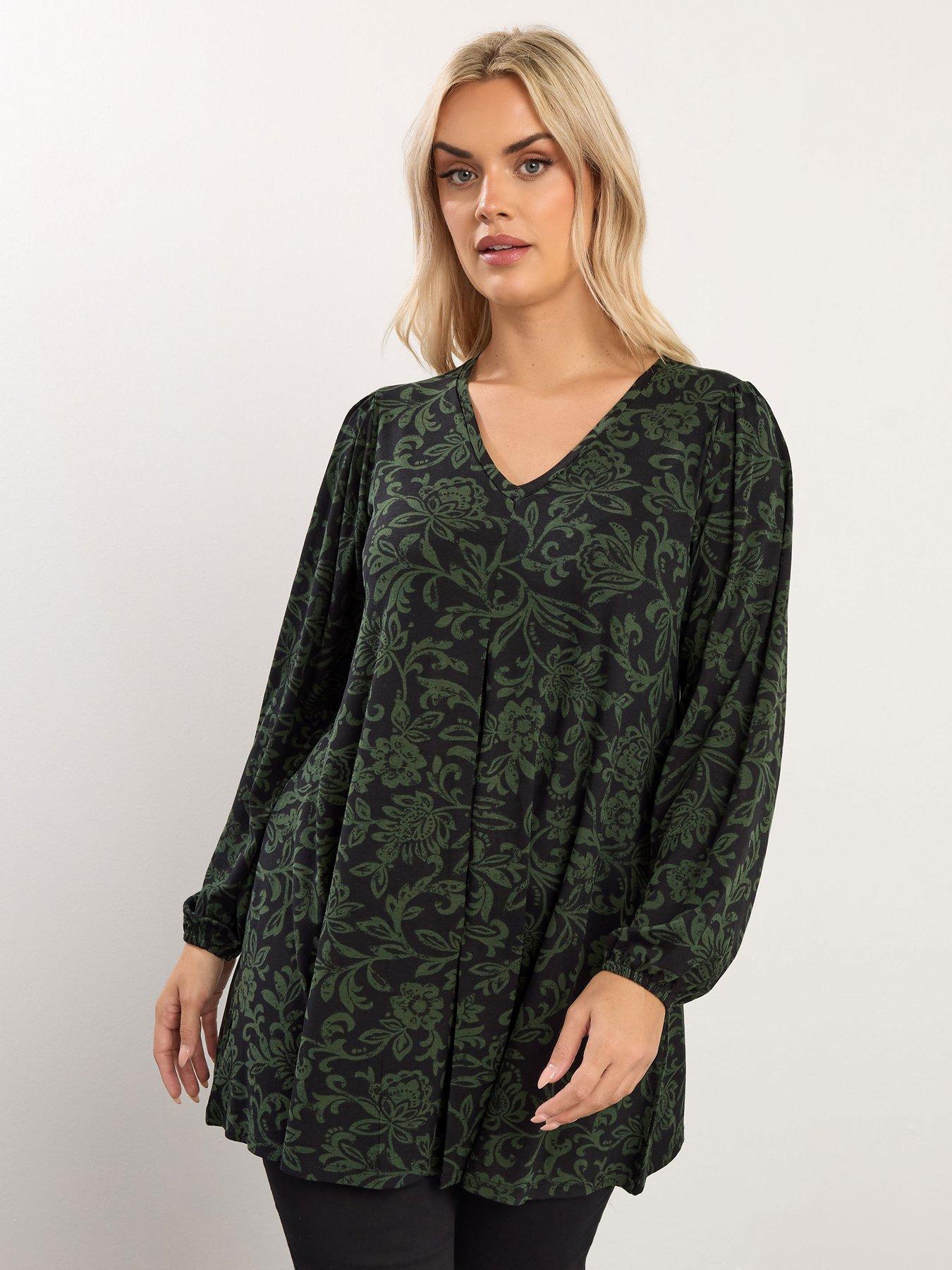 yours-curve-pleat-balloon-sleeve-top-black