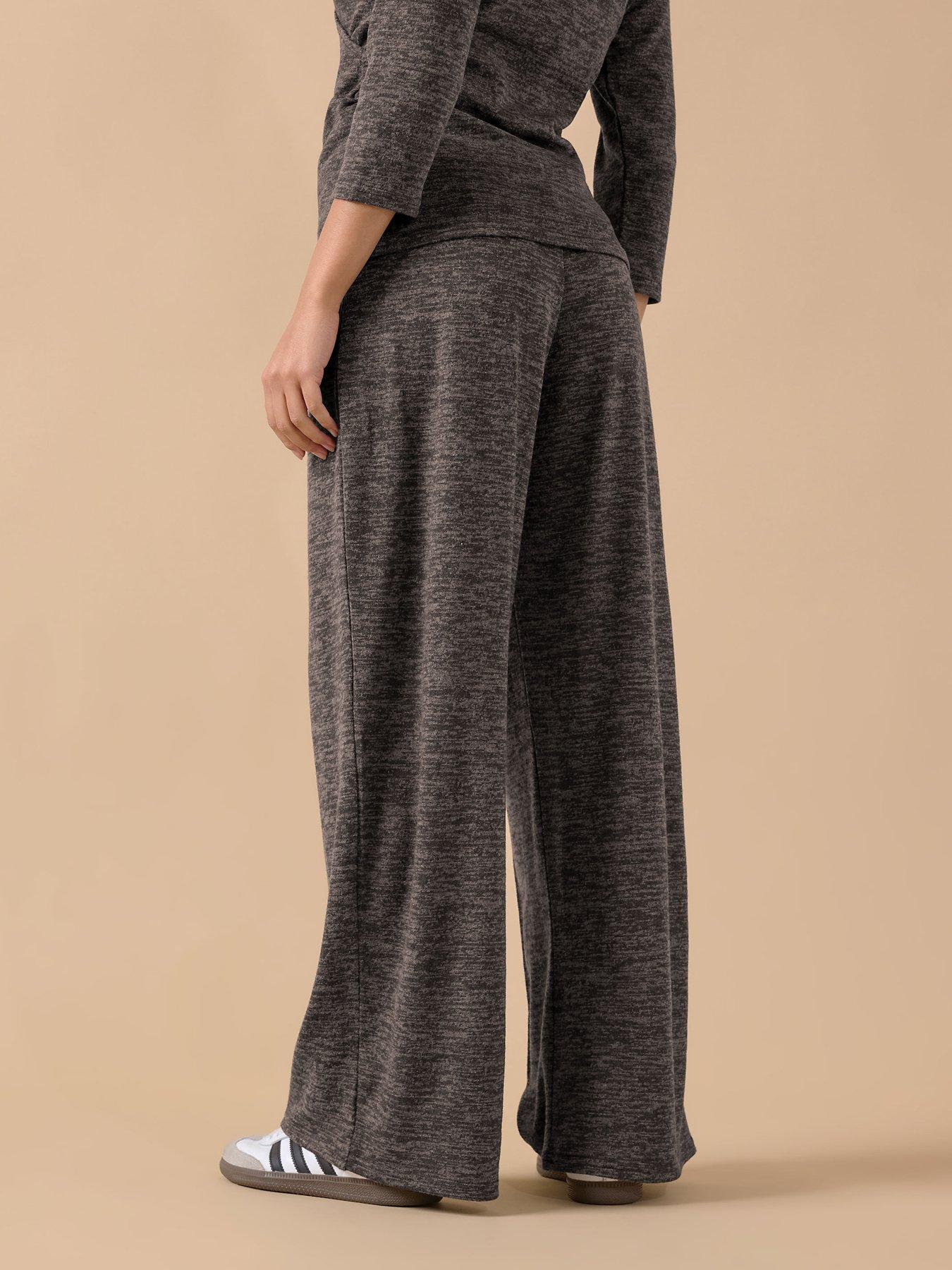 Image 2 of 4 of PixieGirl Petite Soft Touch Wide Leg Trouser - Brown