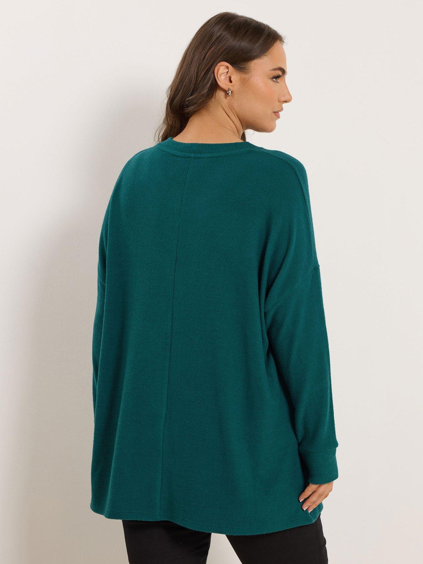 Image 2 of 4 of Yours Curve Star Sequin Jumper - Green