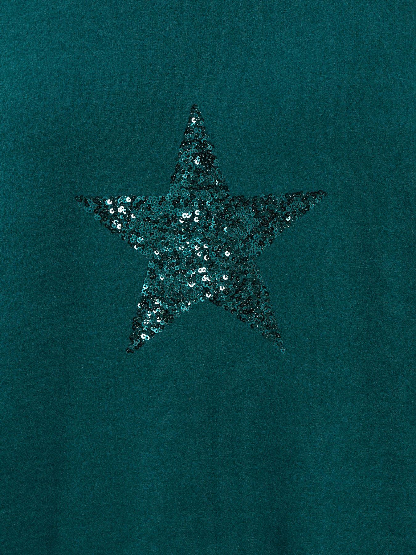 Image 4 of 4 of Yours Curve Star Sequin Jumper - Green