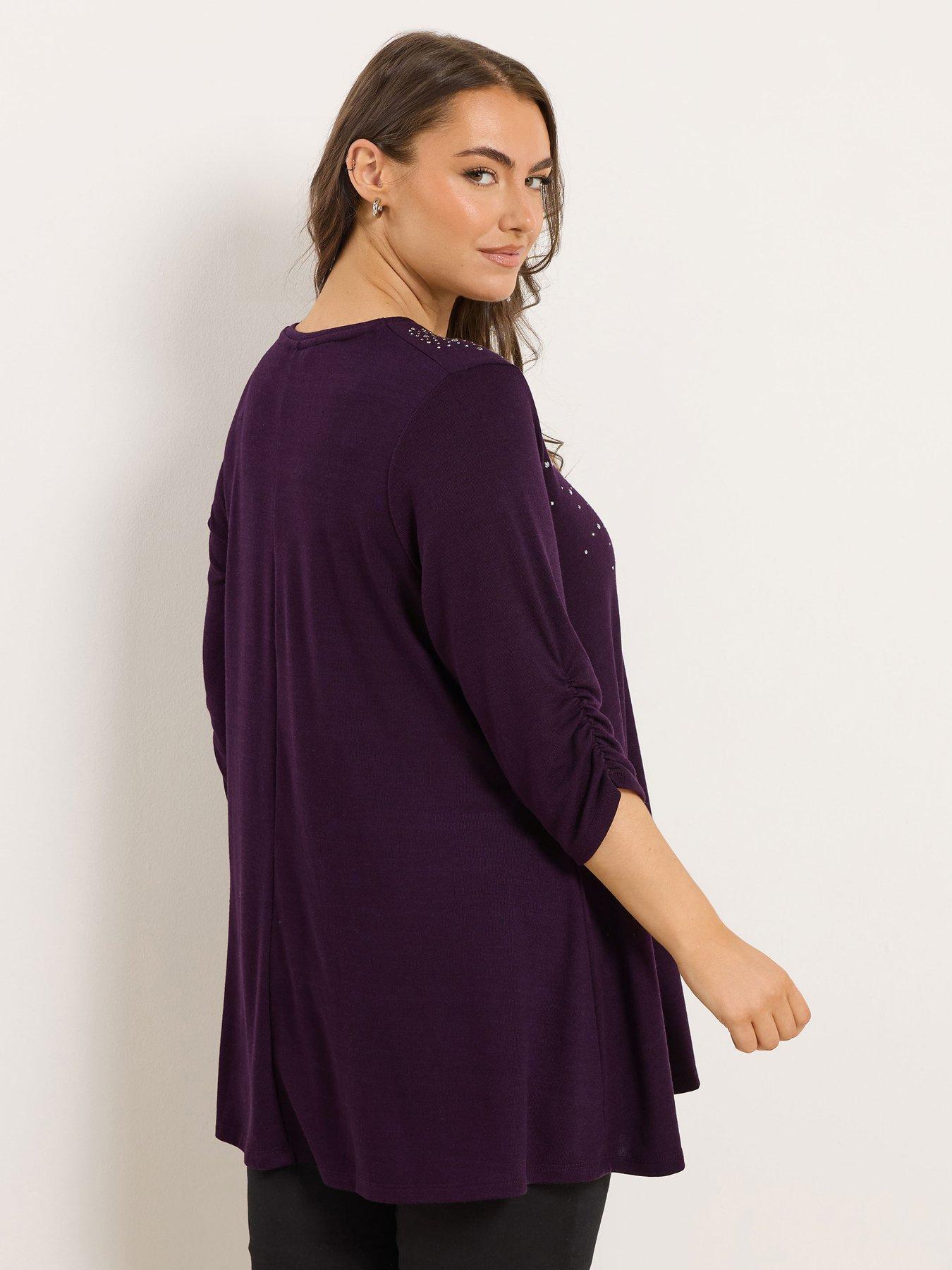 Image 2 of 4 of Yours Curve Stud Swing Top - Purple