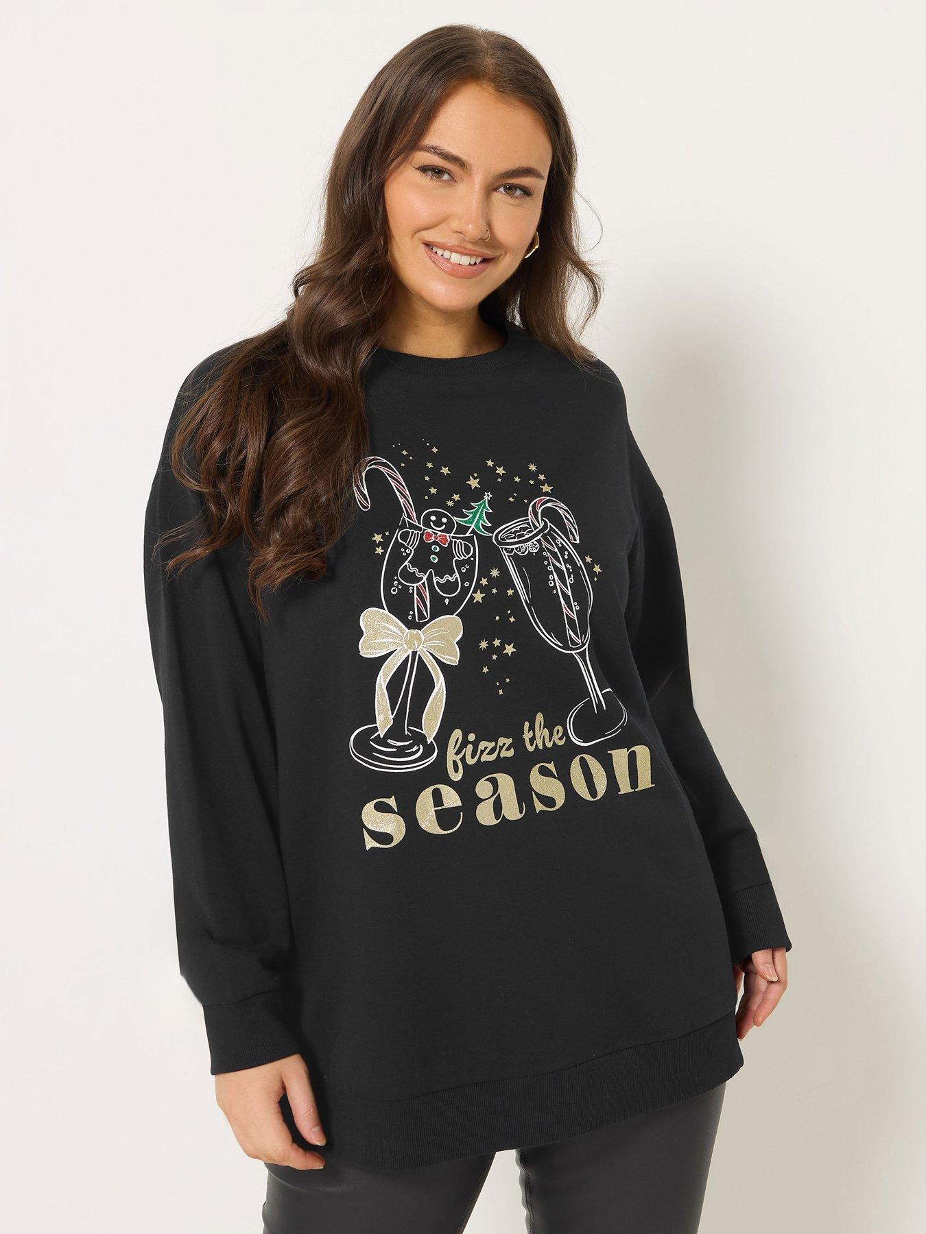  image of yours-curve-fizz-the-season-novelty-christmas-sweatshirt-black