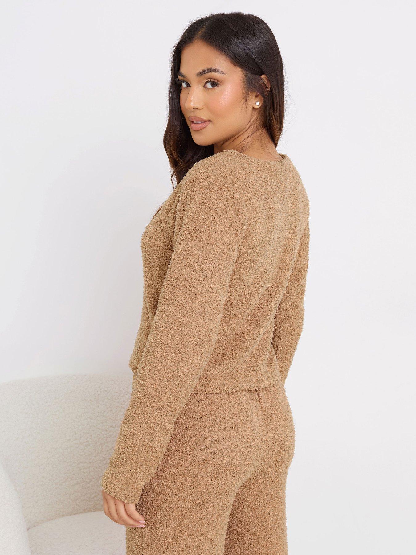 Image 2 of 5 of PixieGirl Petite Chenille Cardigan - Brown