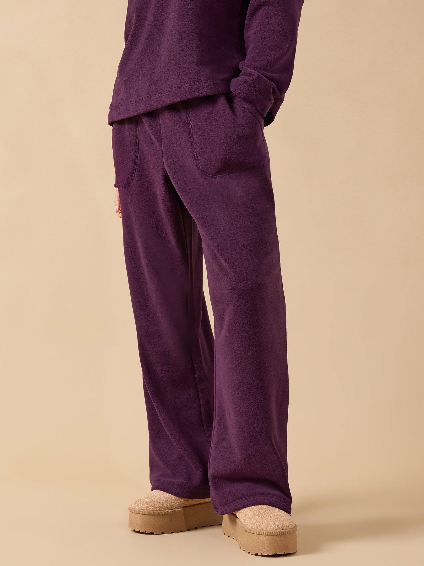 Image 1 of 5 of PixieGirl Petite Fleece Wide Leg Loung Trouser