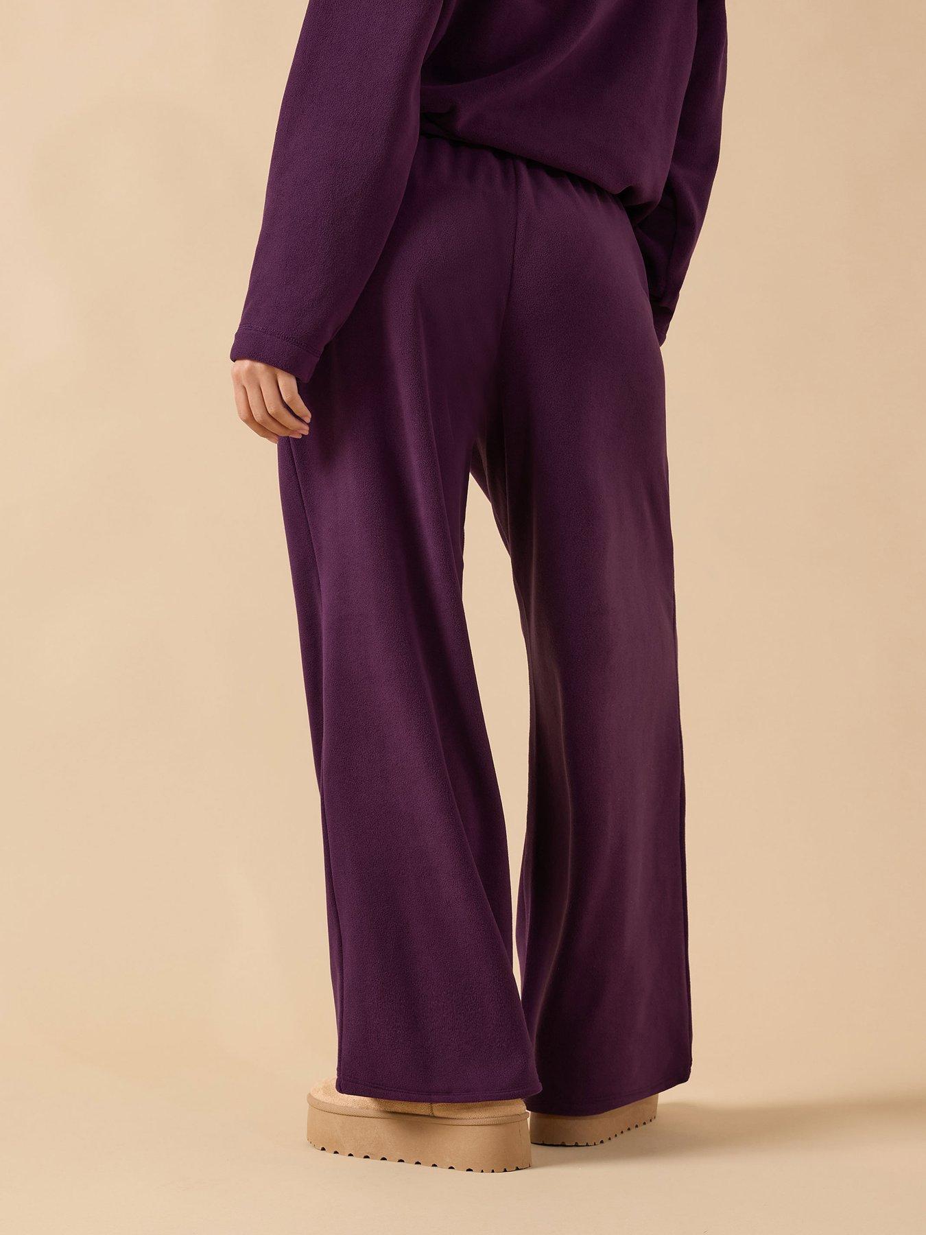 Image 2 of 5 of PixieGirl Petite Fleece Wide Leg Loung Trouser