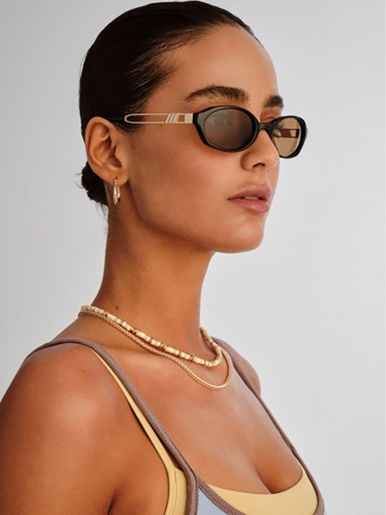 LE SPECS Lunita Oval Sunglasses - Black