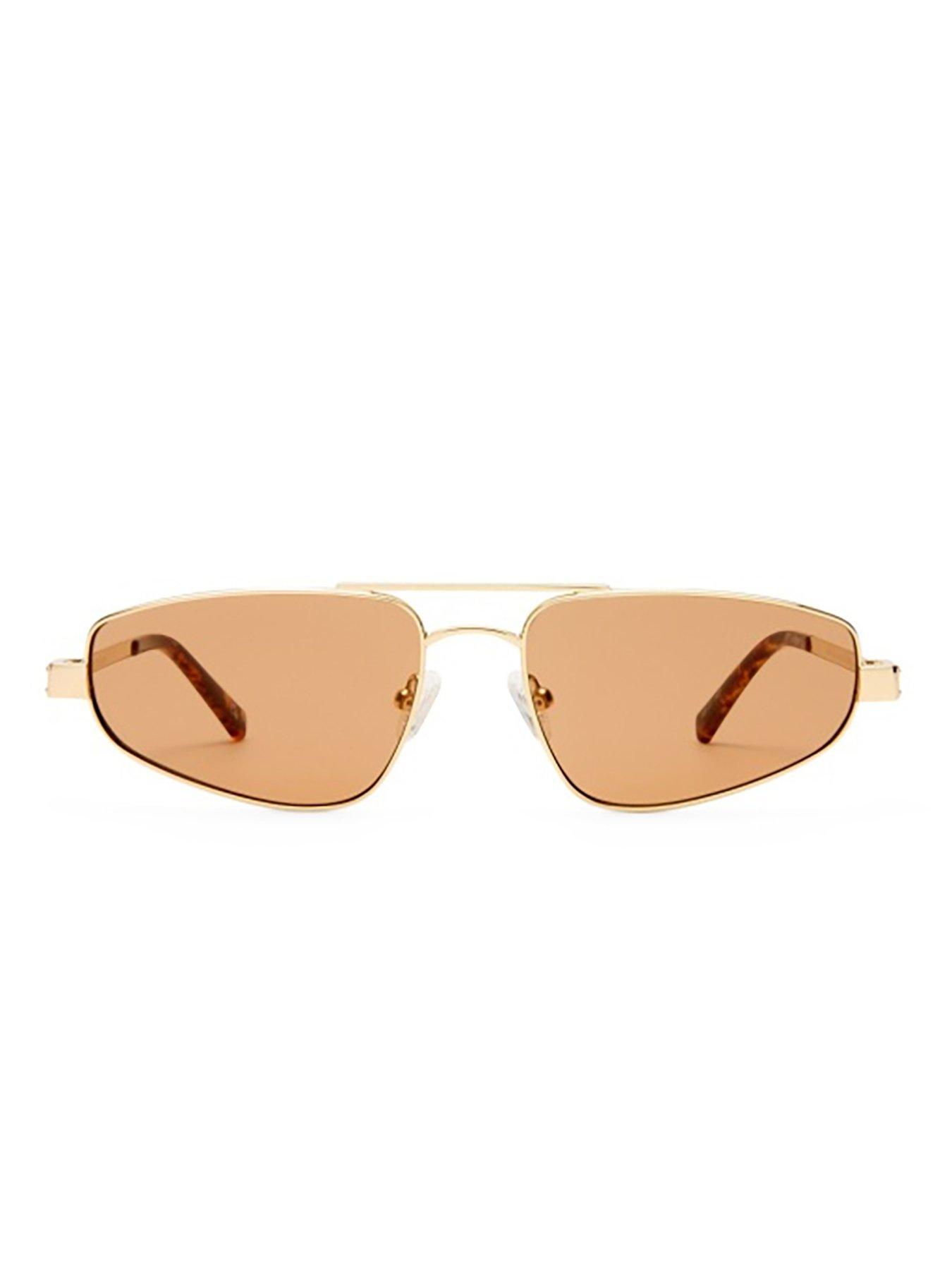  image of le-specs-treasure-aviator-sunglasses-gold