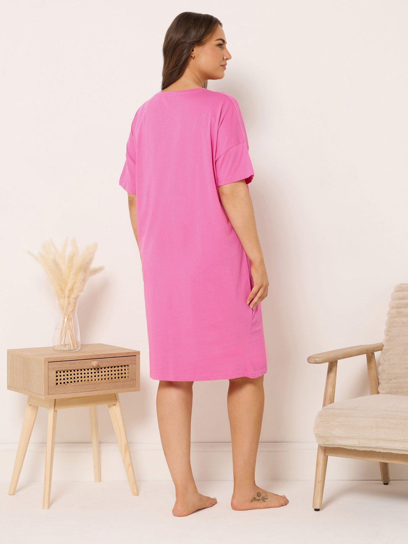 stillFront image of yours-curve-mon-cheri-sleeptee-nightdress-pink