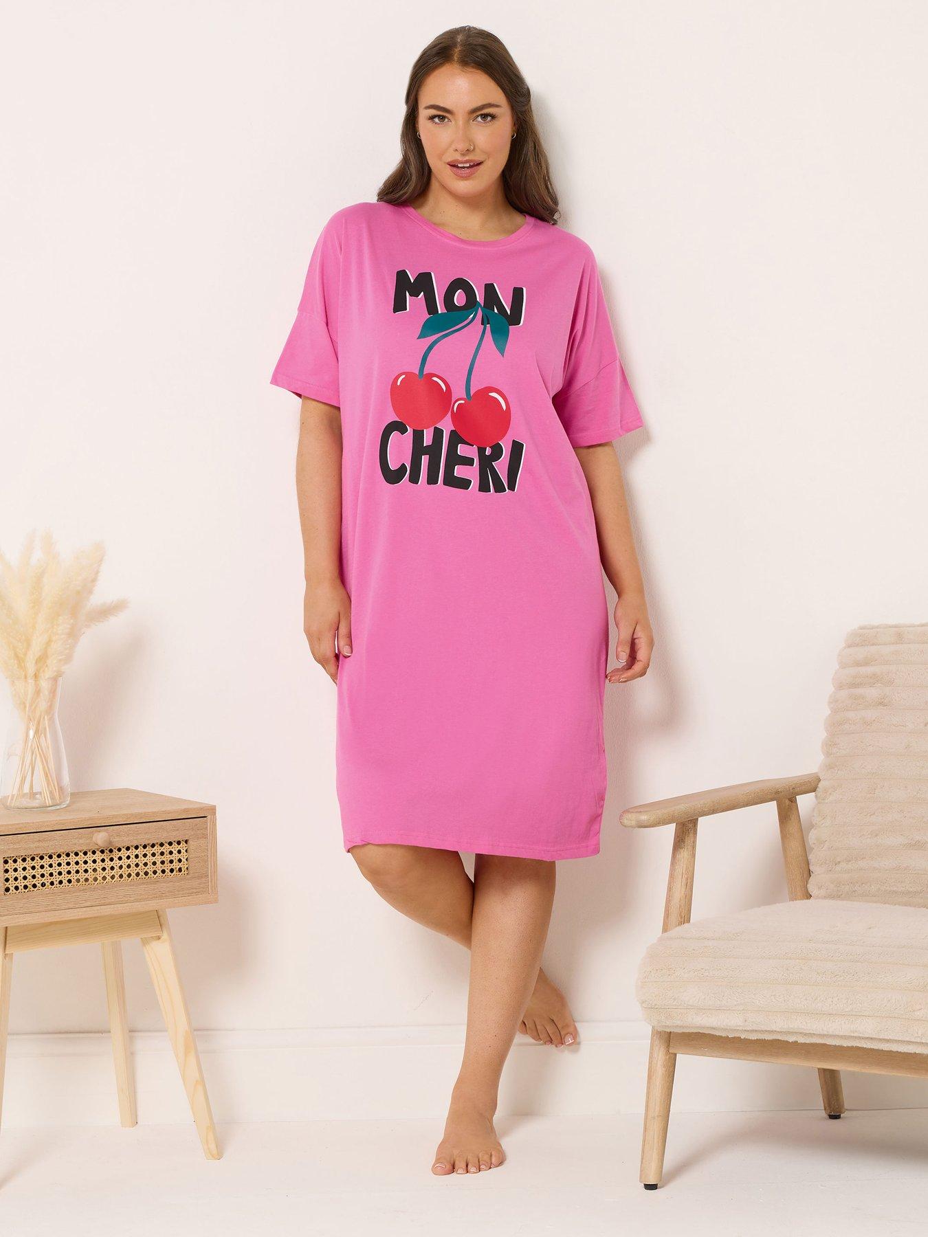  image of yours-curve-mon-cheri-sleeptee-nightdress-pink
