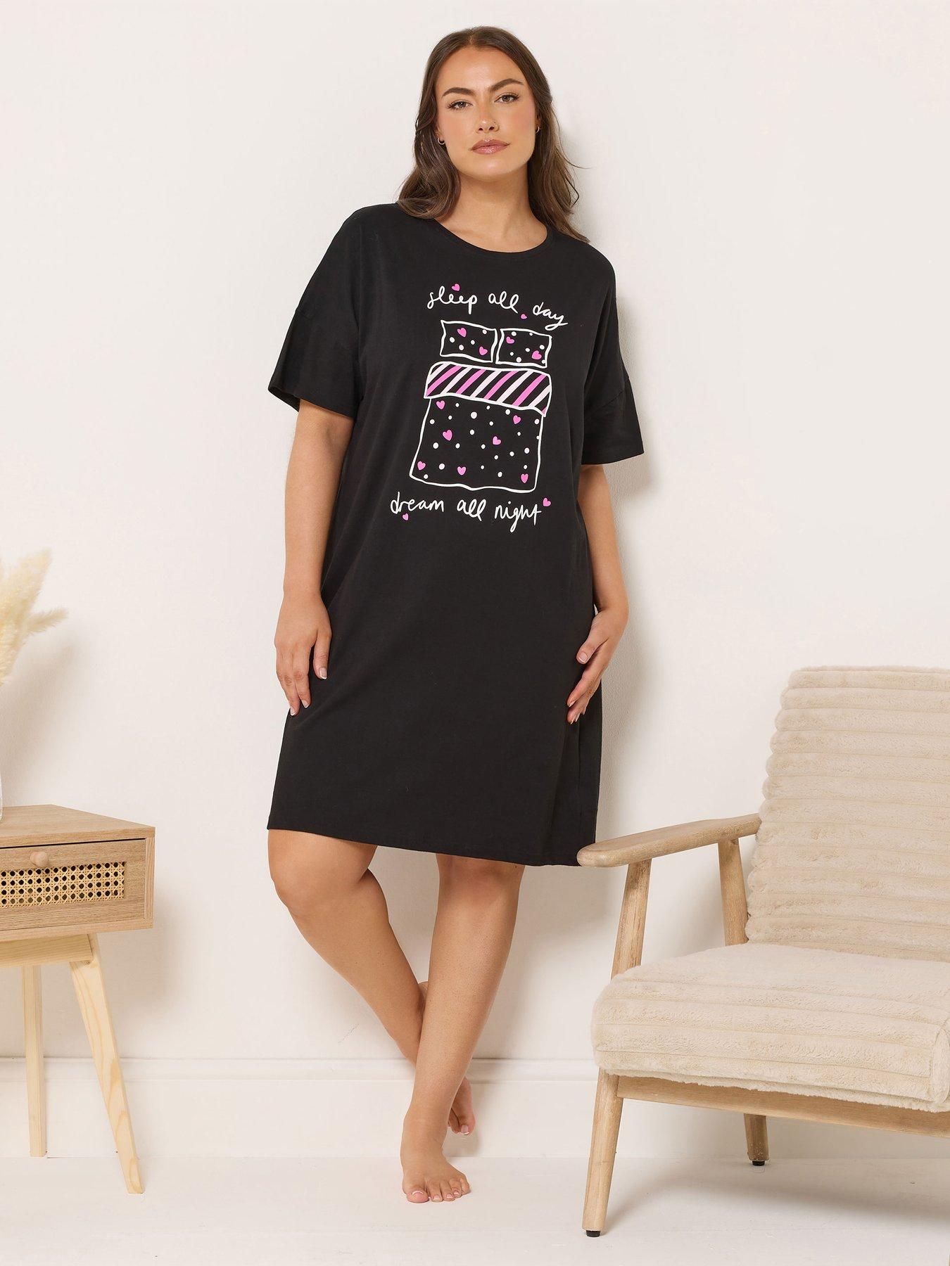  image of yours-curve-sleep-all-day-sleeptee-nightdress-black