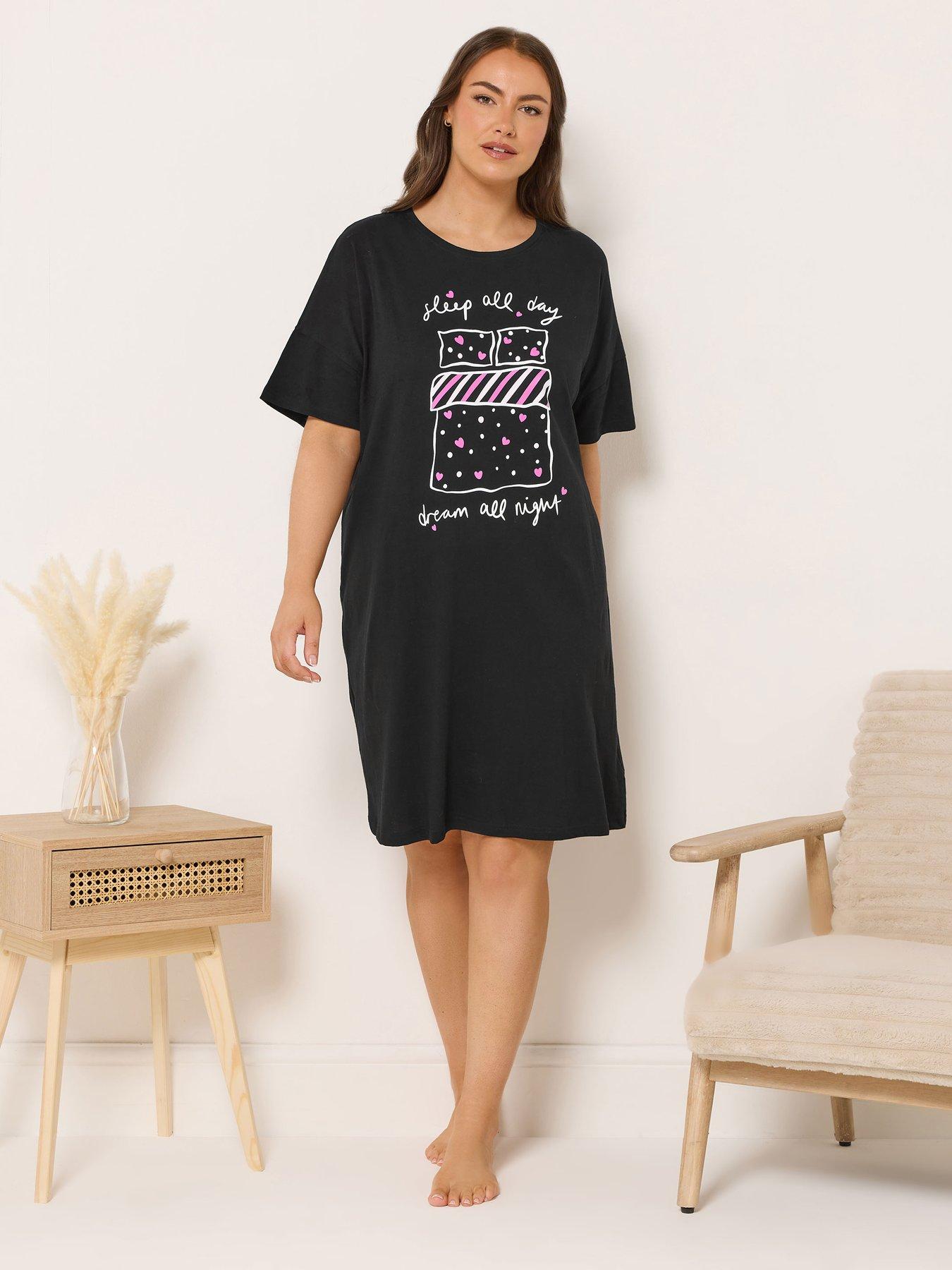  image of yours-curve-sleep-all-day-sleeptee-nightdress-black