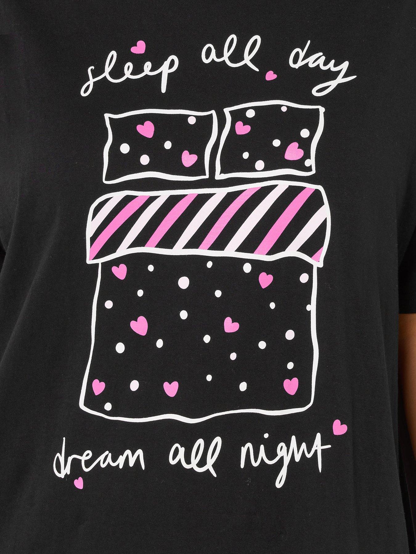  image of yours-curve-sleep-all-day-sleeptee-nightdress-black