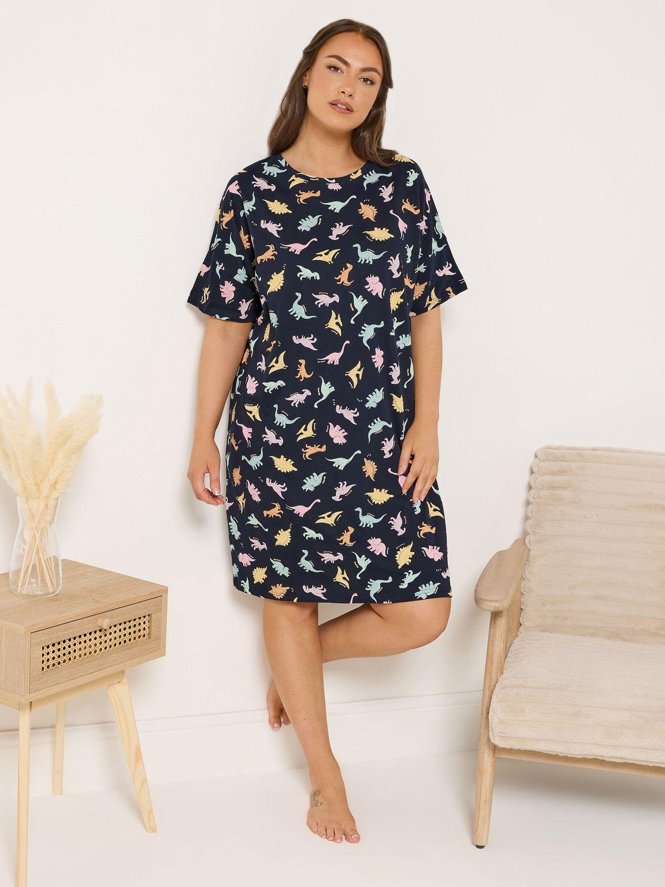  image of yours-curve-dinosnore-sleeptee-nightdress-blue