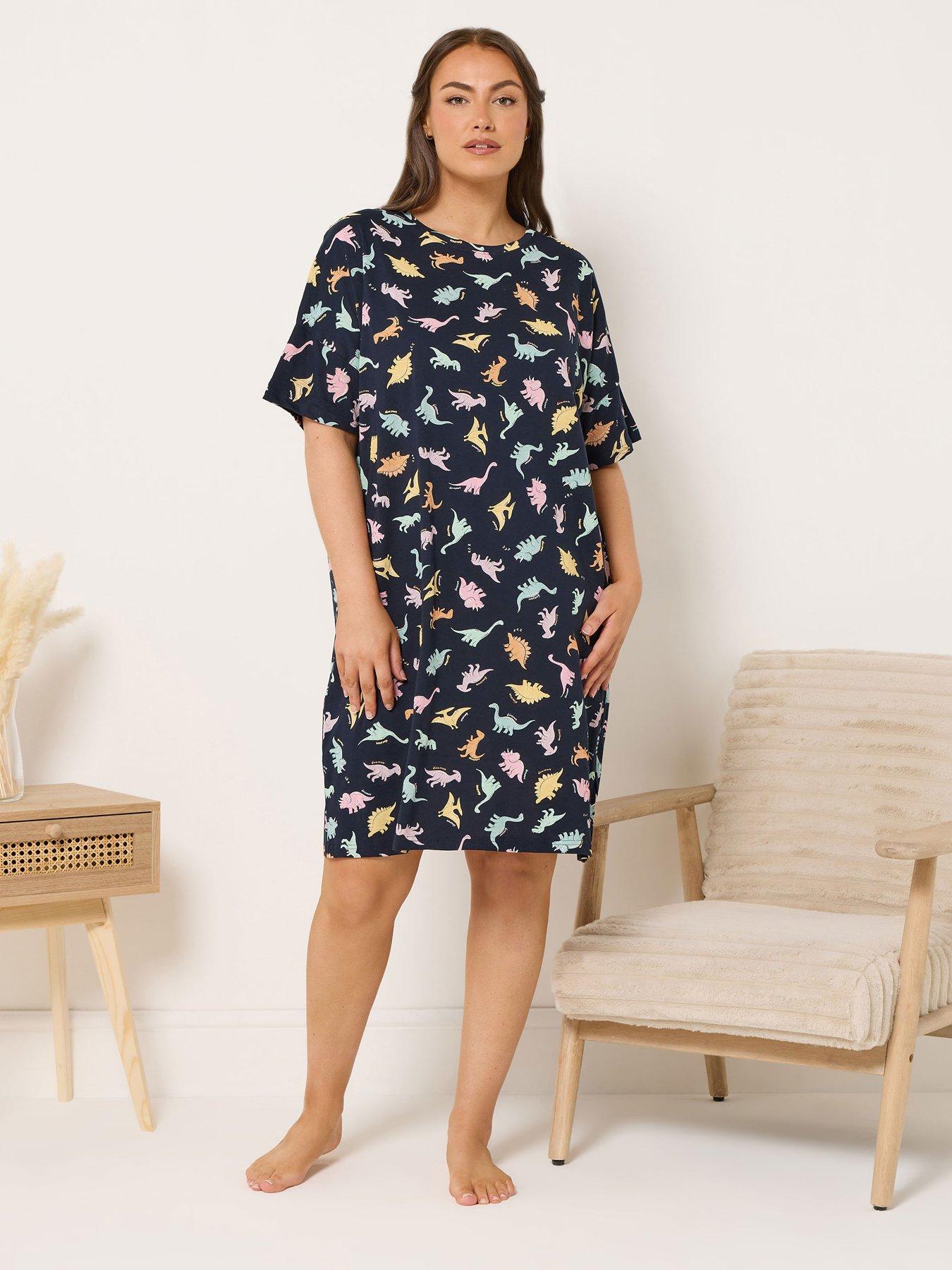 image of yours-curve-dinosnore-sleeptee-nightdress-blue