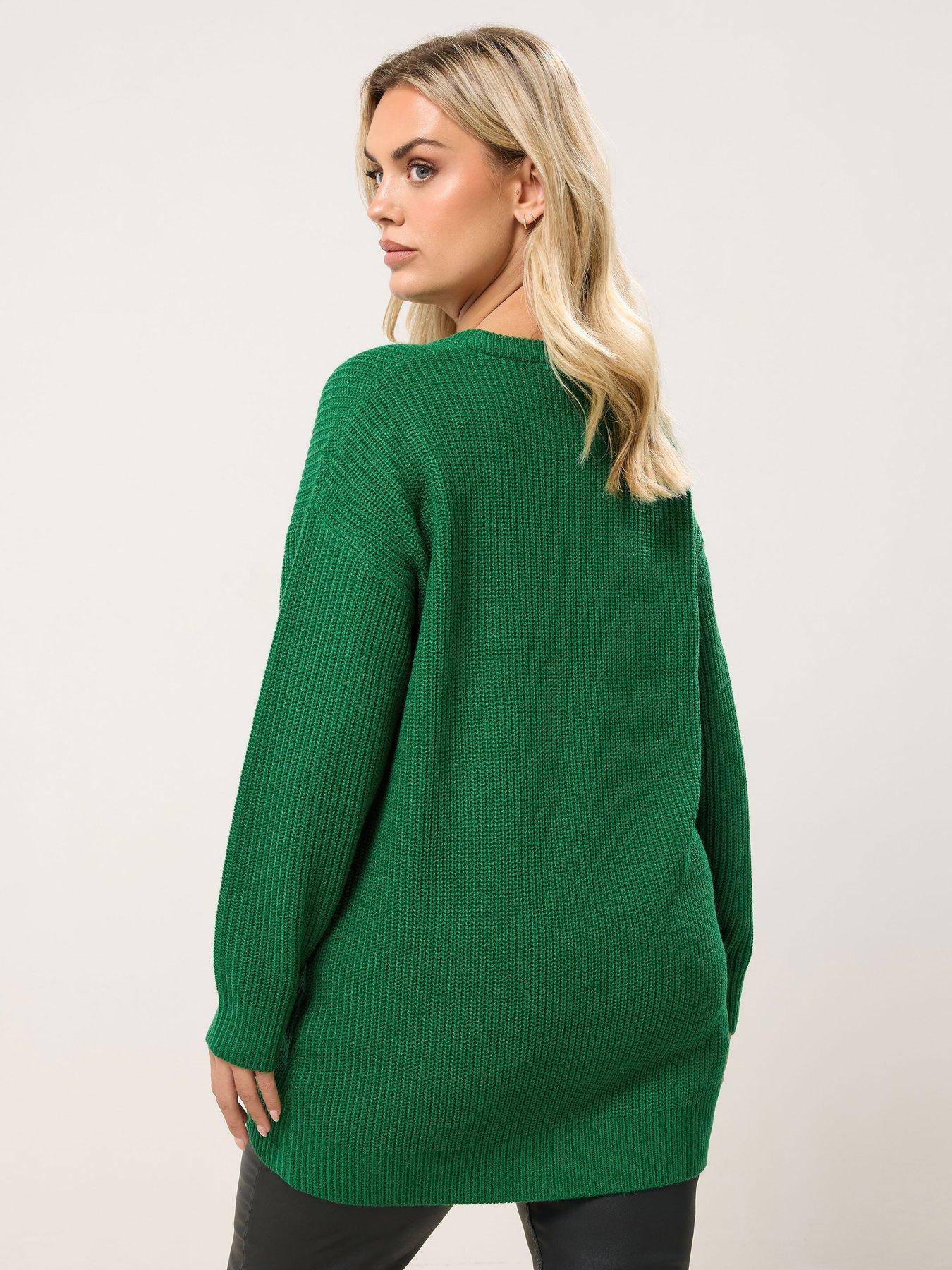 stillFront image of yours-curve-essential-jumper-green