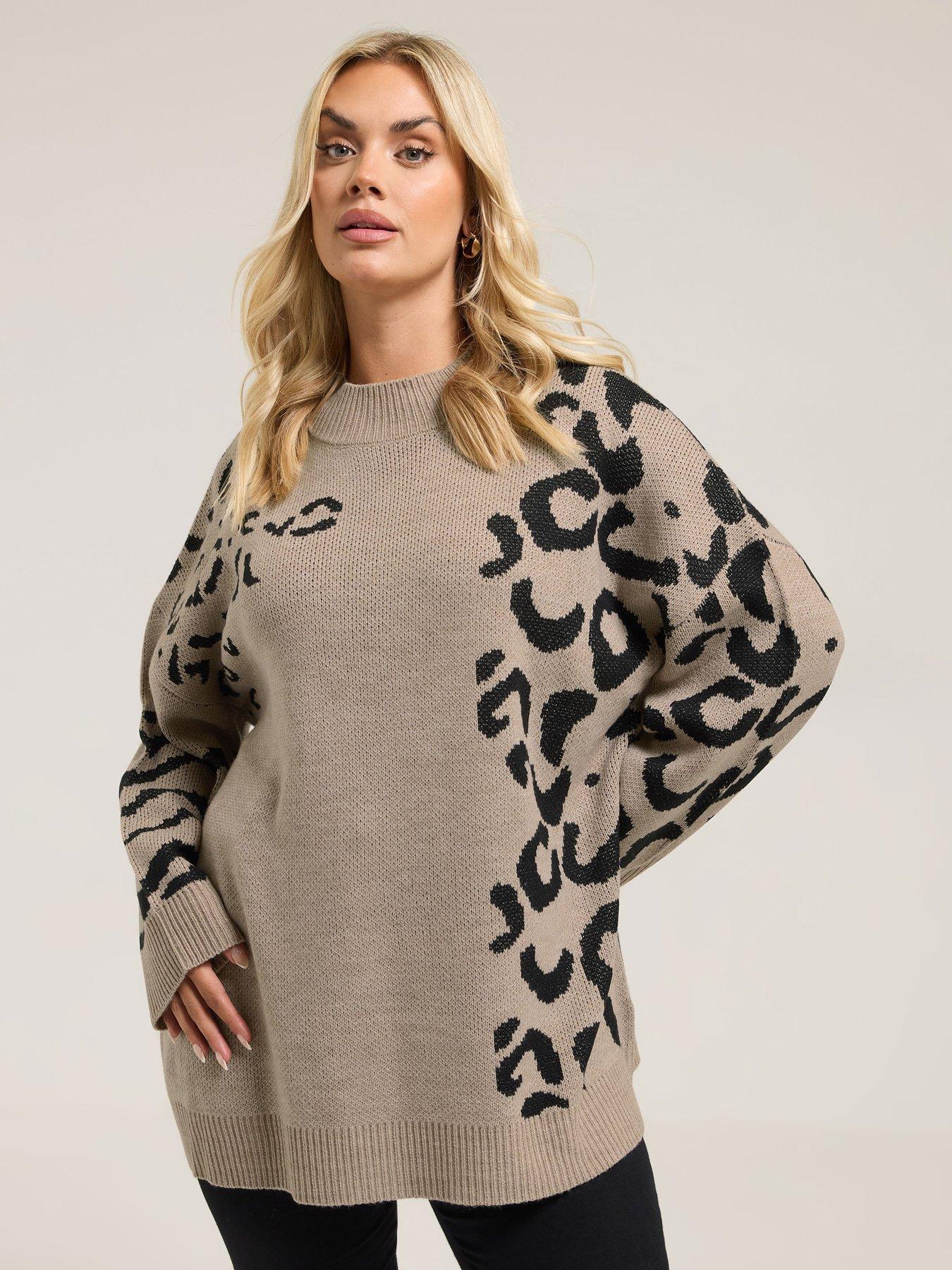 Yours Curve Multi Animal Jumper - Natural