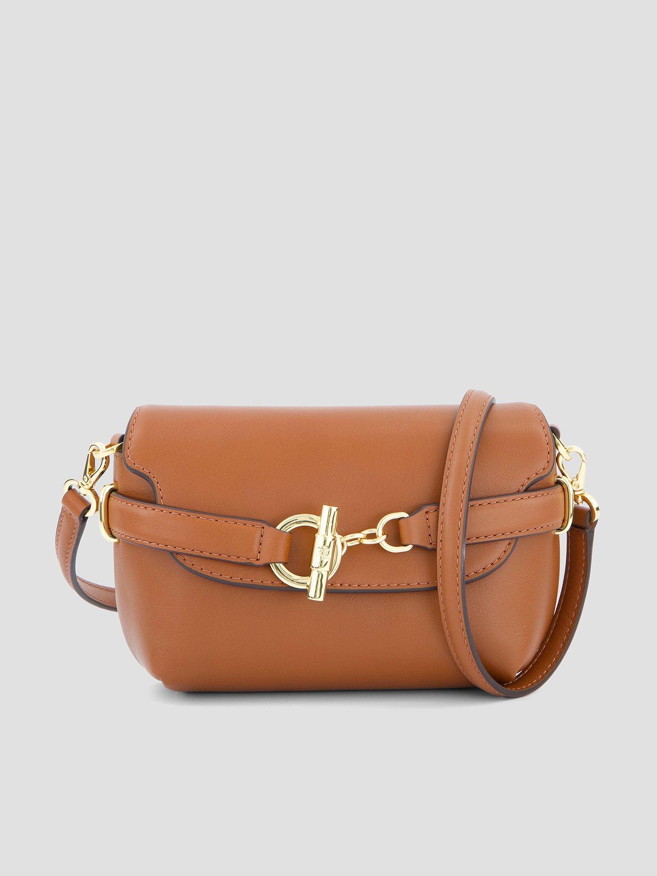 Lauren by Ralph Lauren Blaike Small Leather Crossbody Bag - Brown