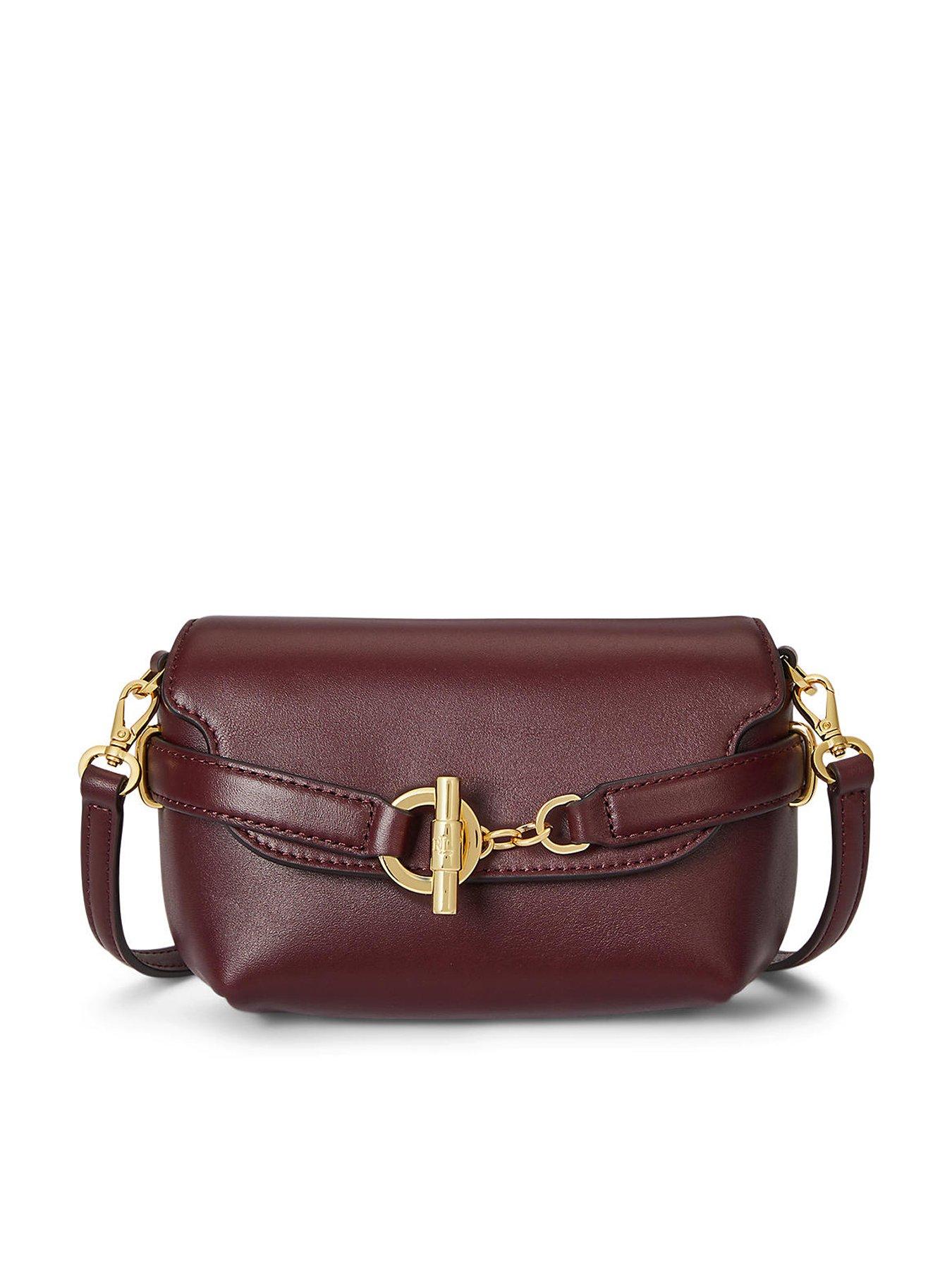 Lauren by Ralph Lauren Blaike Small Leather Crossbody Bag - Dark Garnet