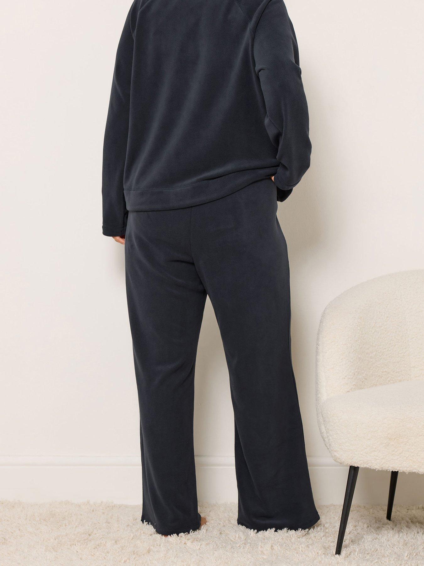 Image 2 of 4 of Yours Curve Fleece Lounge Trouser - Blue