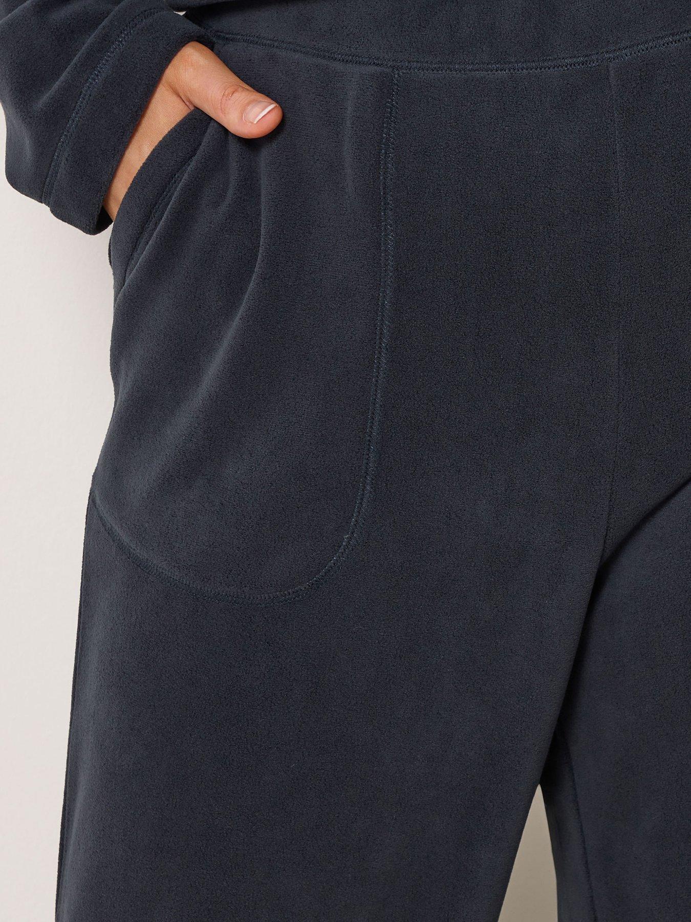 Image 4 of 4 of Yours Curve Fleece Lounge Trouser - Blue