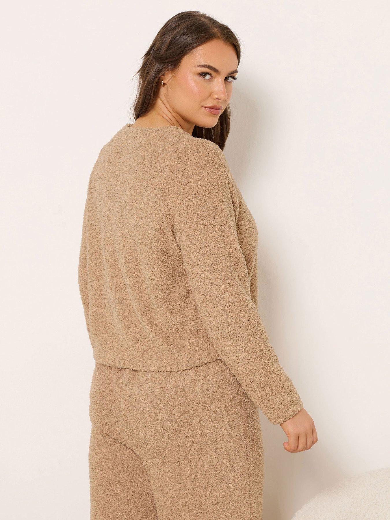 Image 2 of 4 of Yours Curve Chenille Cardigan - Brown