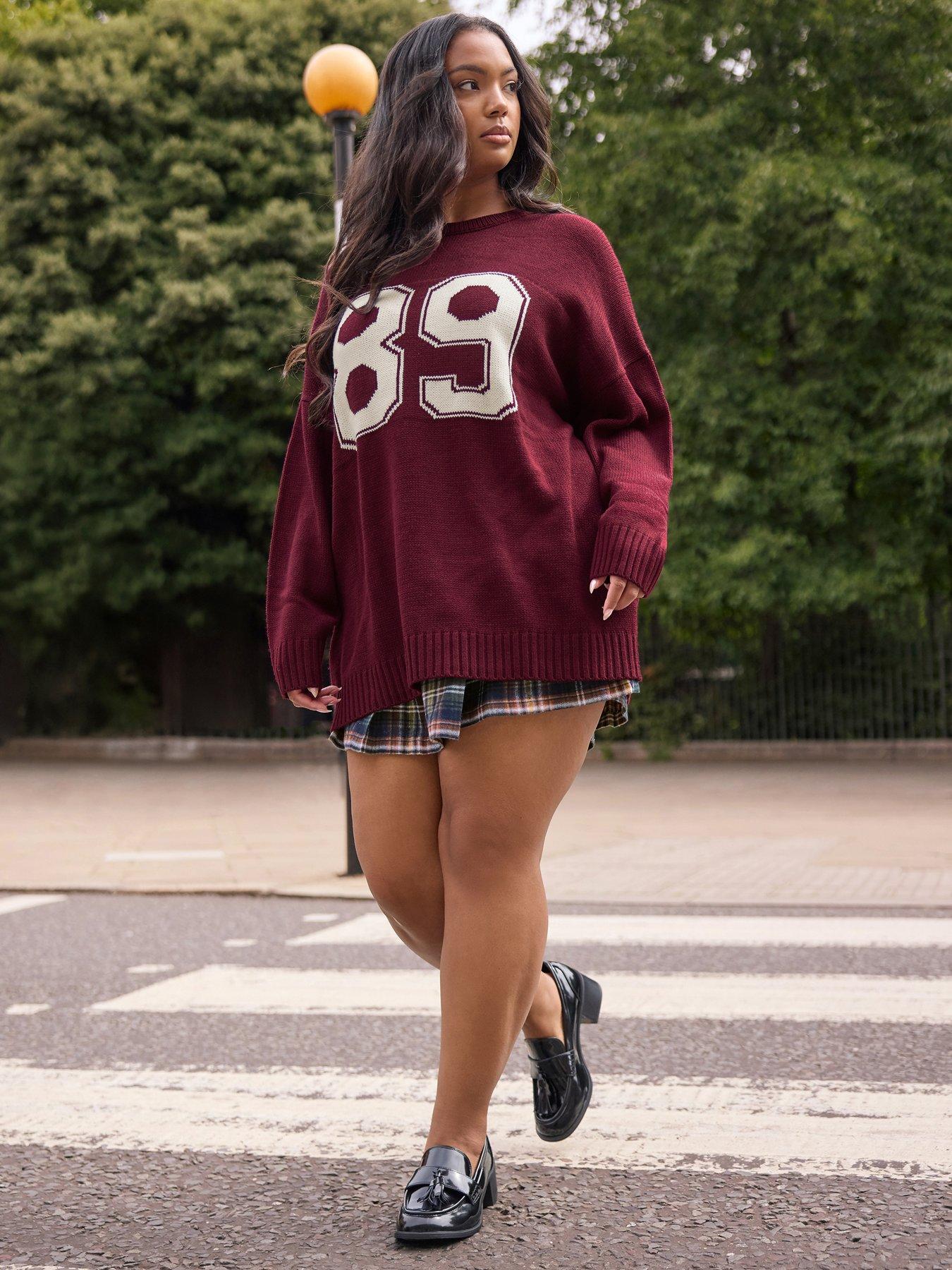Yours Curve Varsity Slogan Jumper