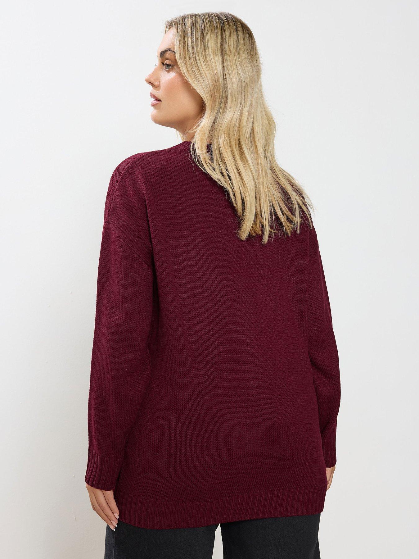 Image 2 of 4 of Yours Curve Varsity Slogan Jumper - Red