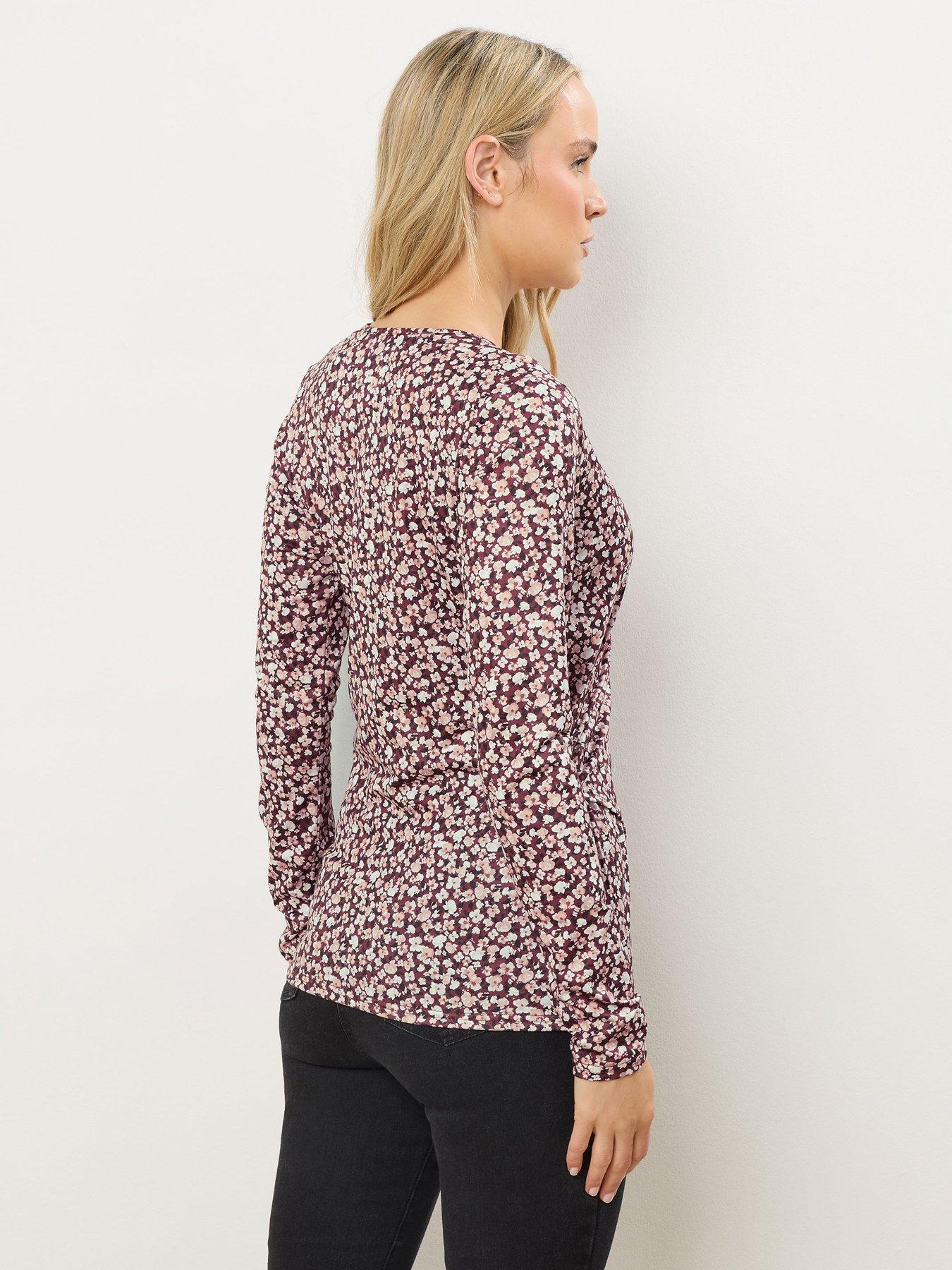 Image 2 of 4 of Long Tall Sally Ditsy Wrap Top - Black